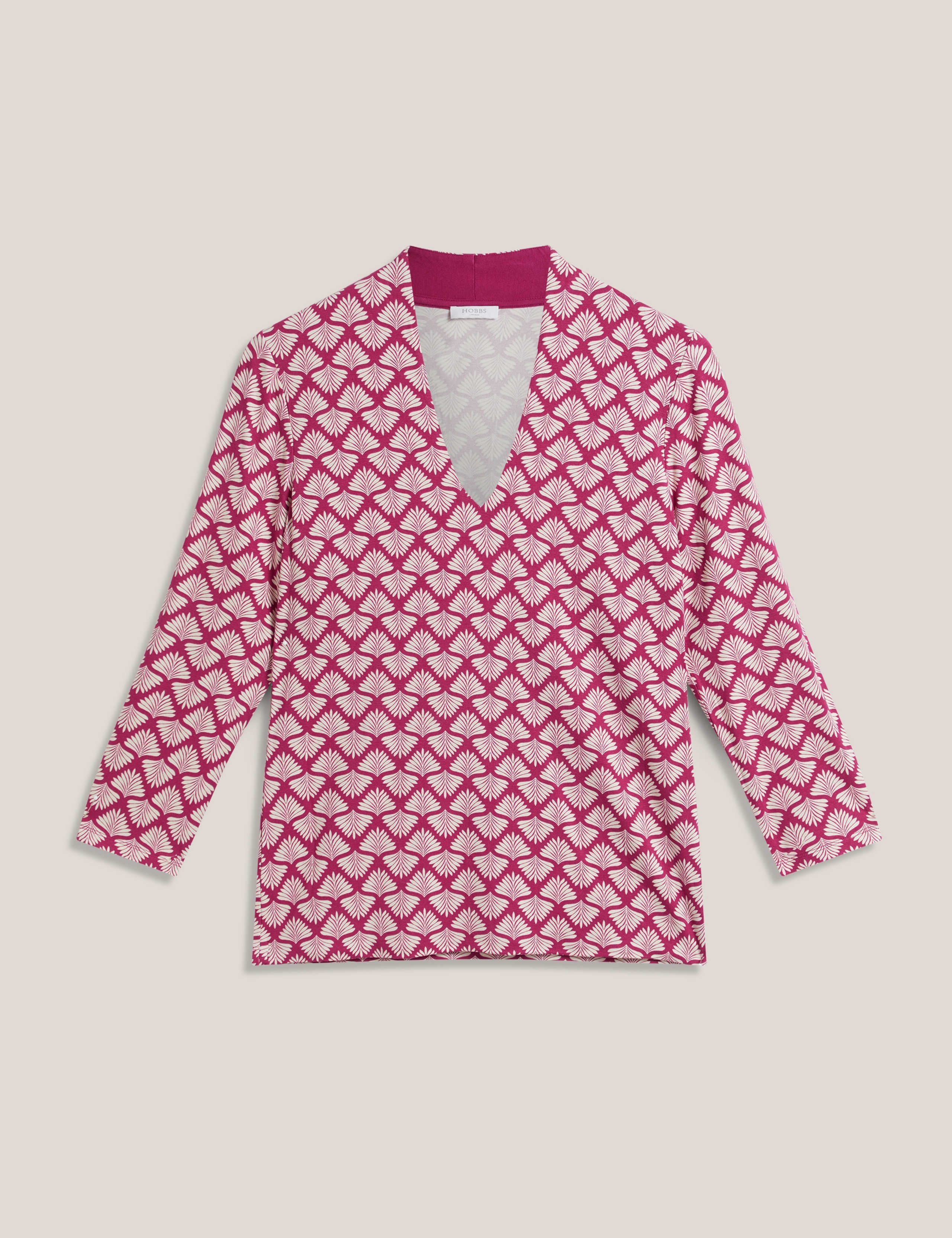 Jersey Printed V-Neck Top 2 of 6