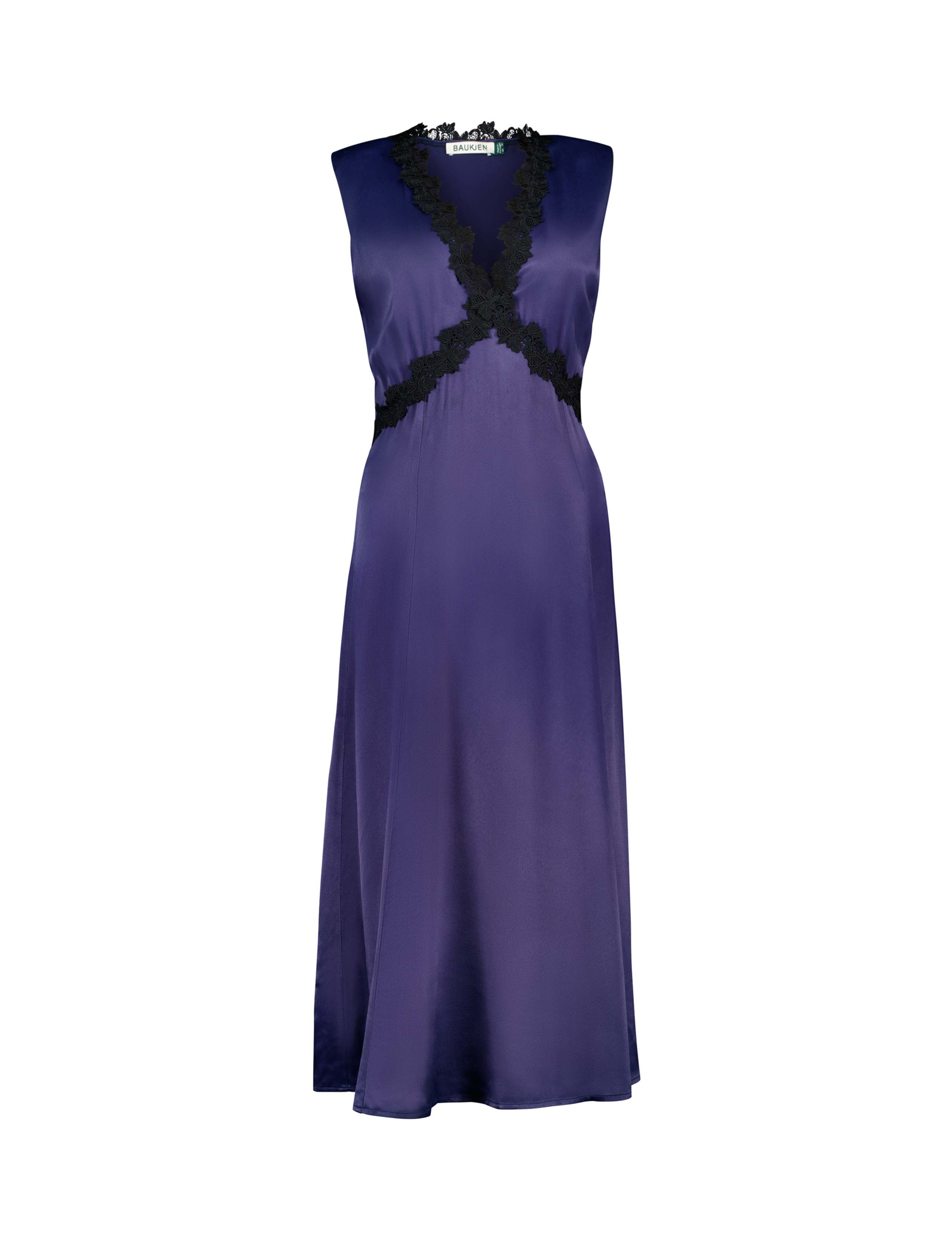 Satin V-Neck Midi Skater Dress 2 of 5