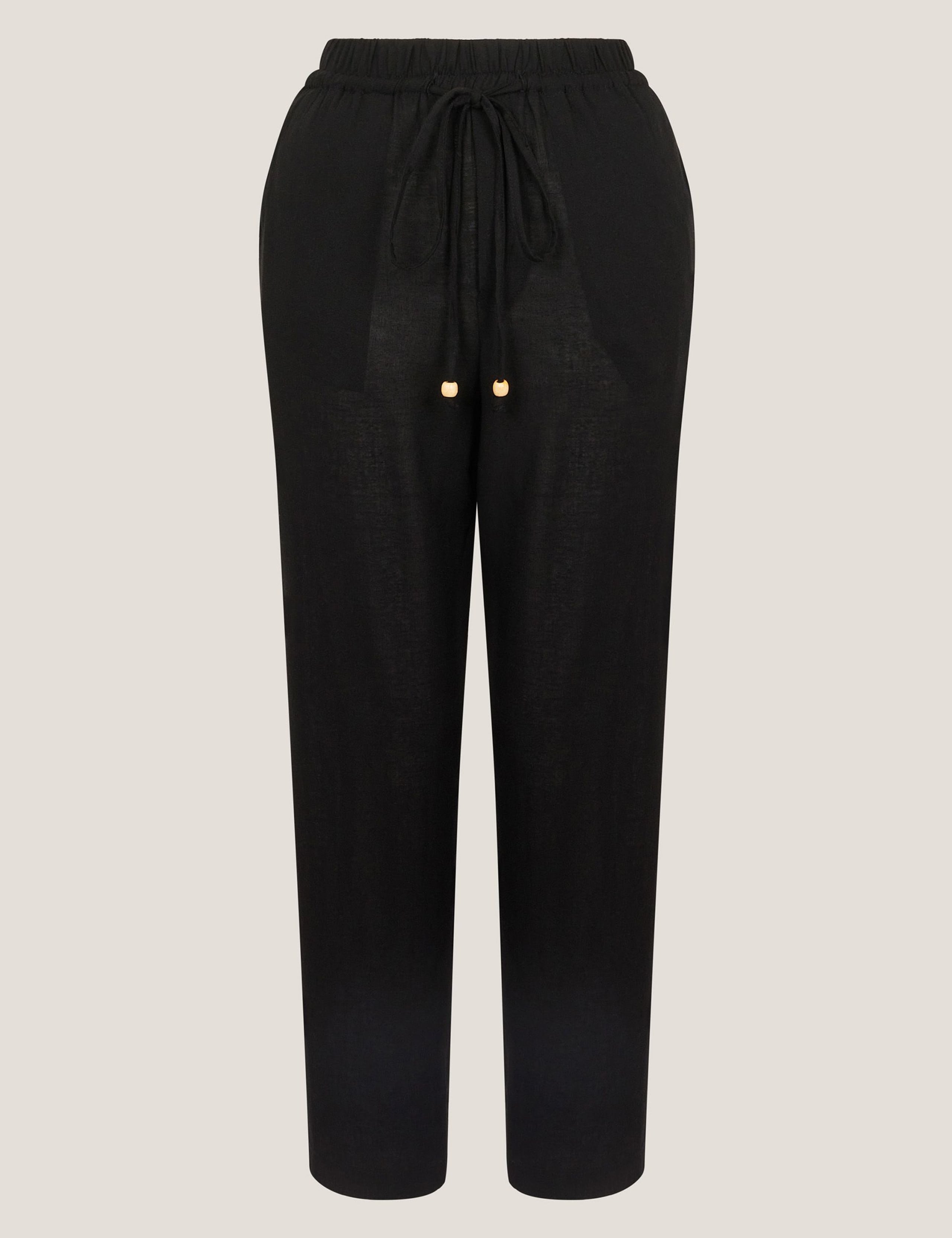 Straight Leg Trousers with Linen 2 of 4