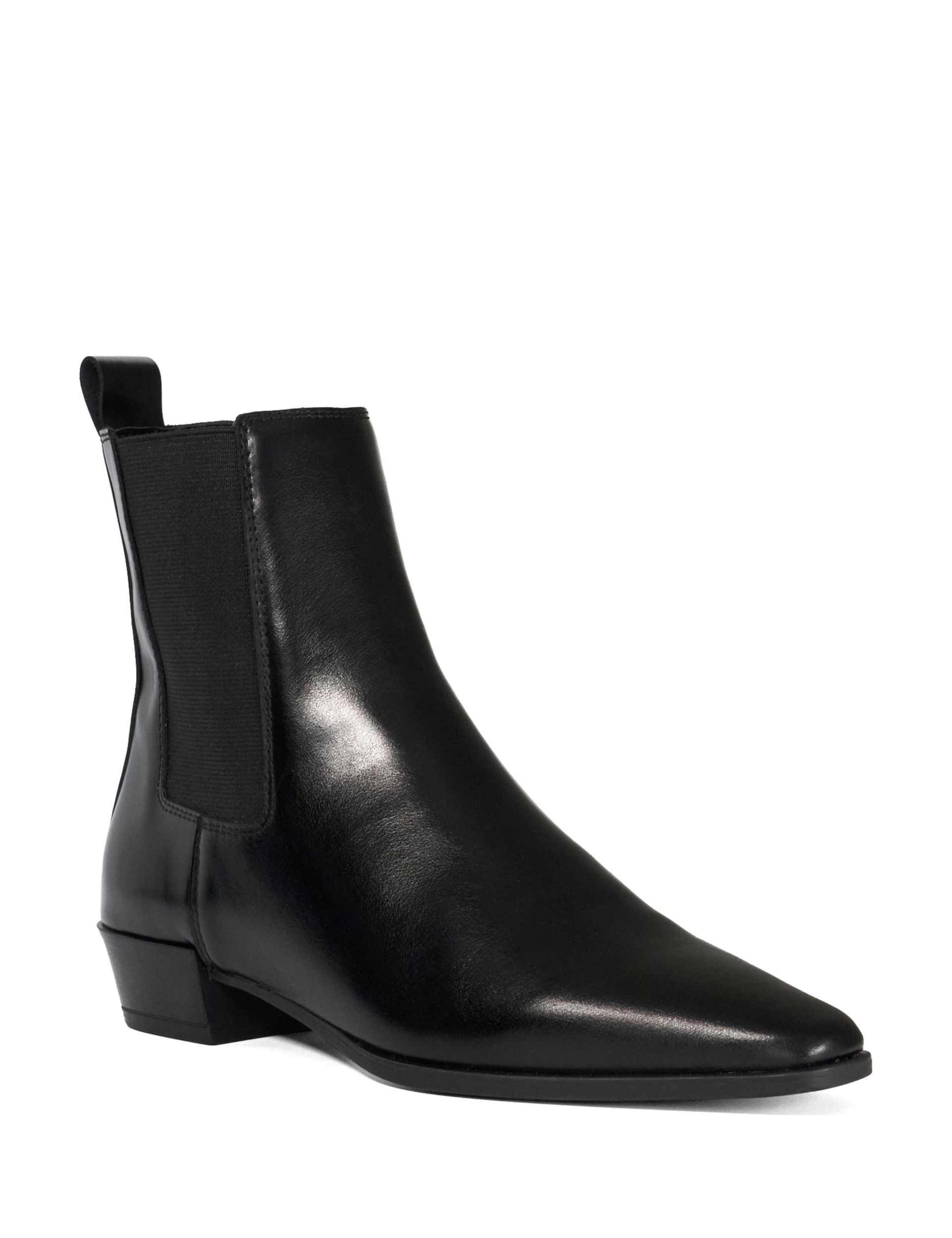 Leather Chisel Toe Western Chelsea Ankle Boots 4 of 5