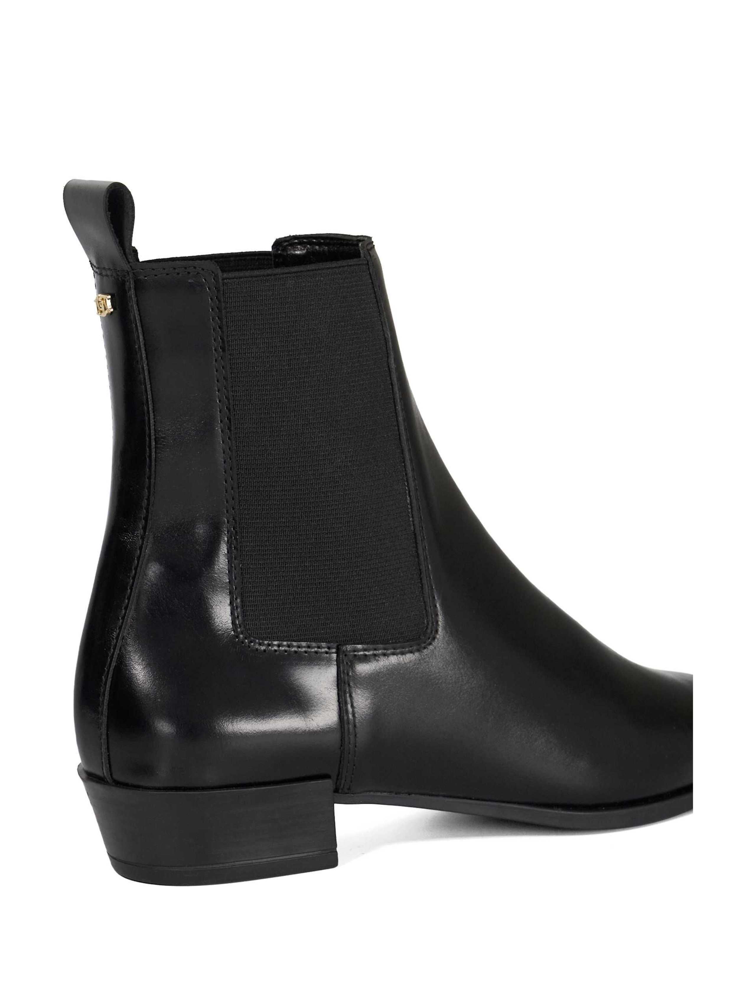 Leather Chisel Toe Western Chelsea Ankle Boots 5 of 5