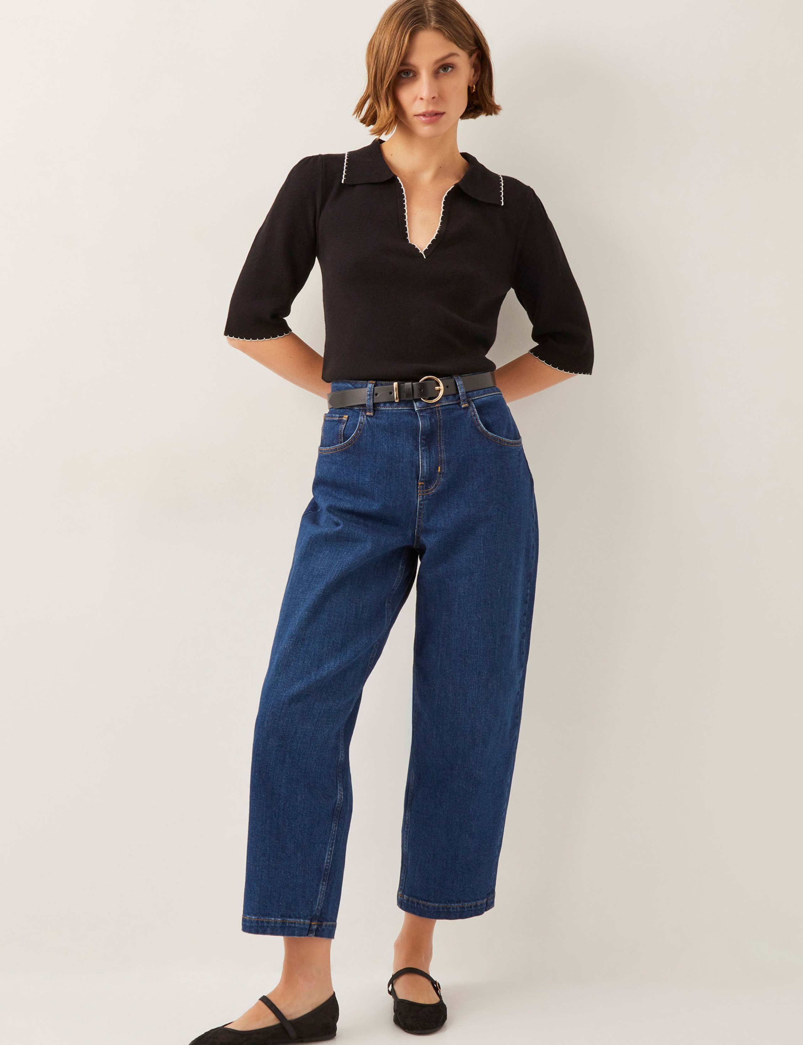 Collared V-Neck Contrast Trim Jumper 2 of 4