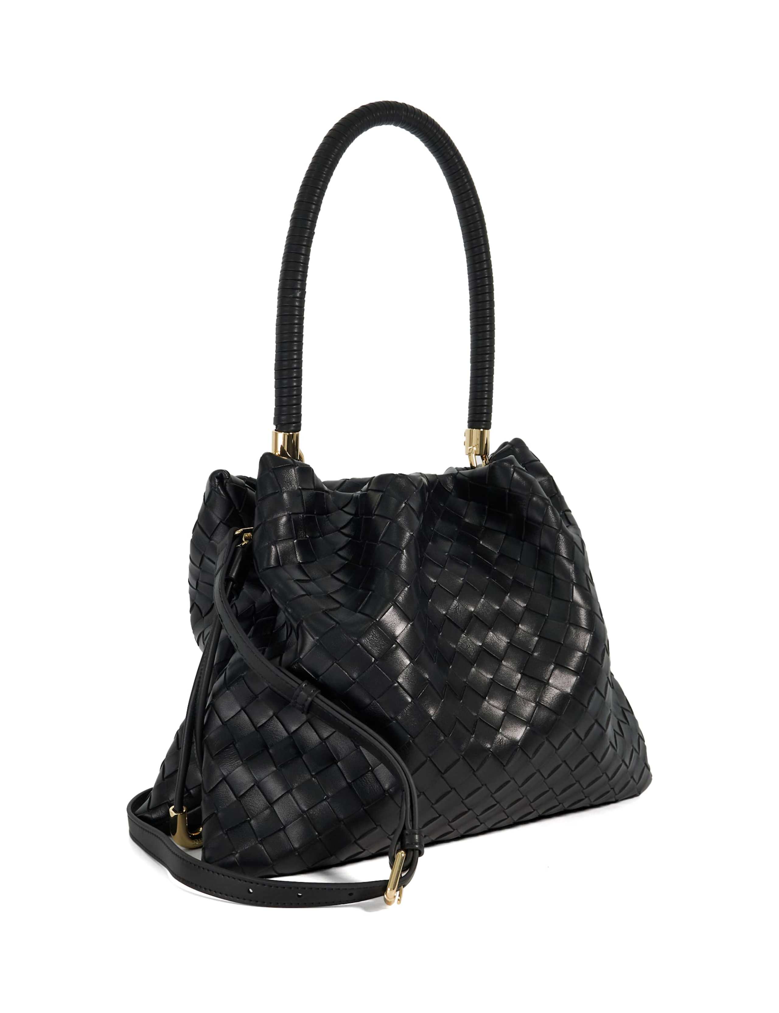Leather Woven Grab Bag 3 of 6