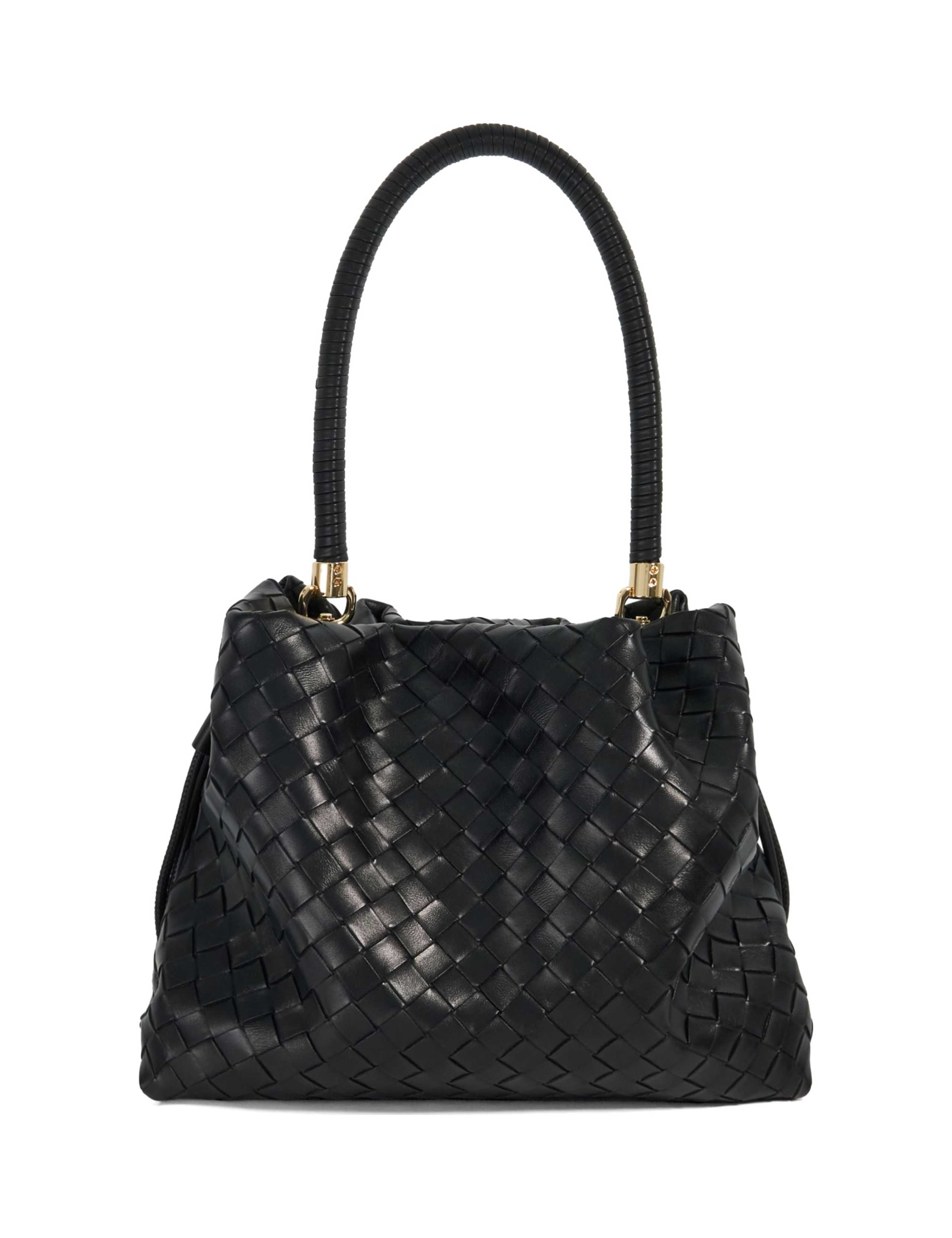Leather Woven Grab Bag 4 of 6