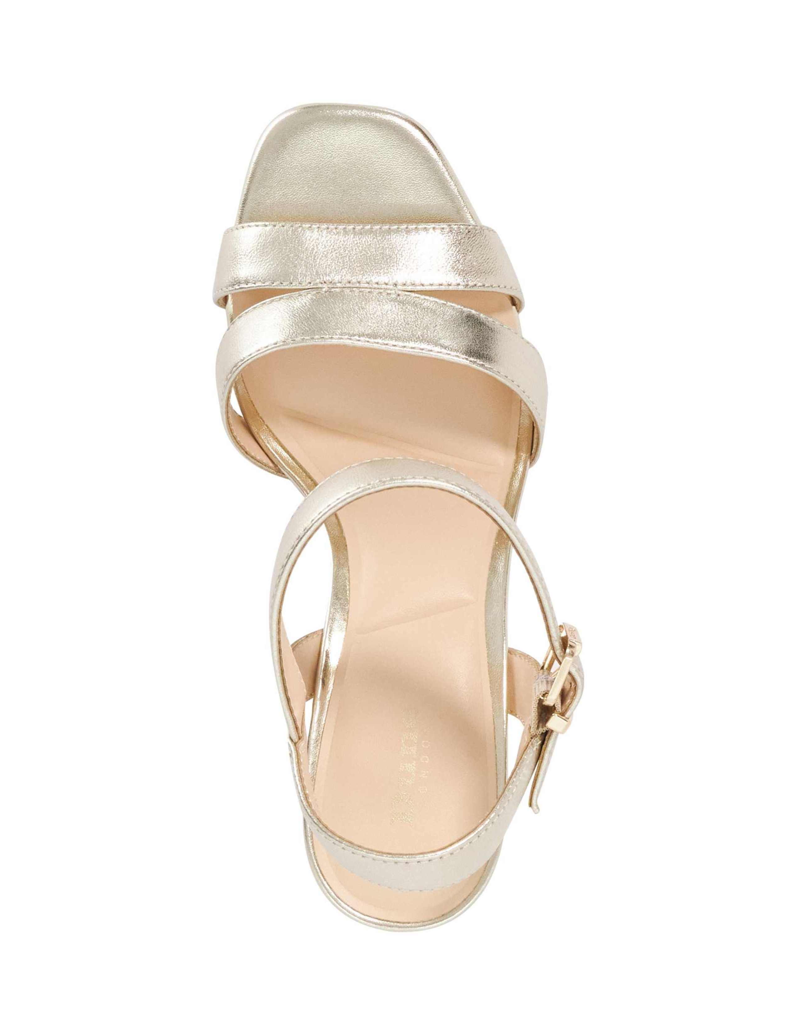 Leather Metallic Platform Block Heel Sandals 2 of 6