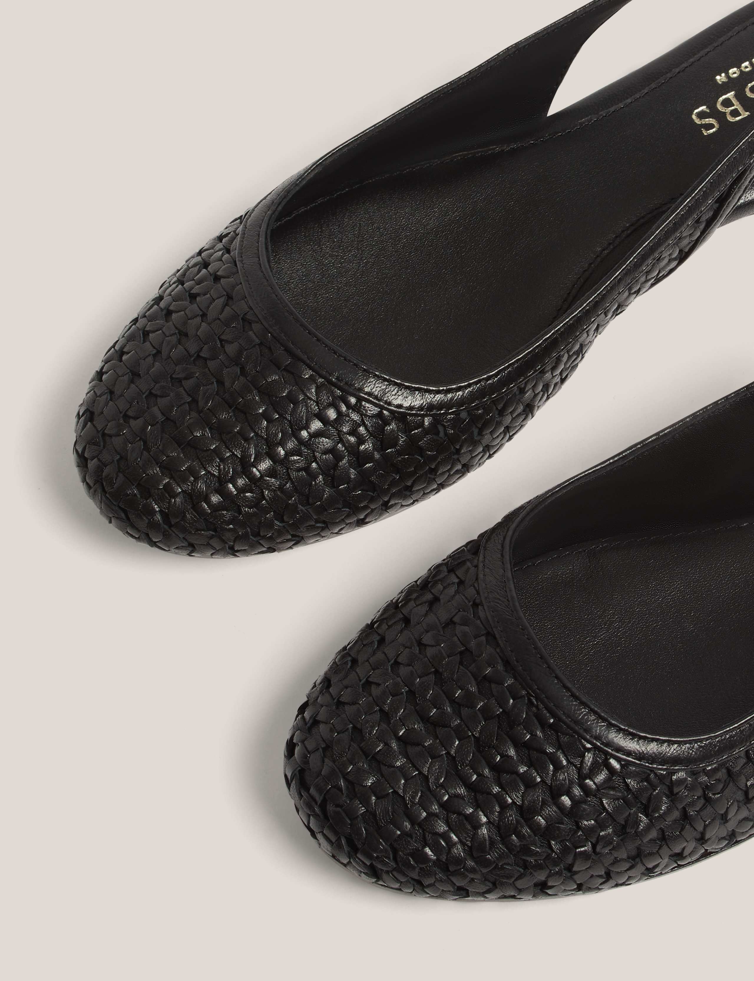 Leather Woven Slip On Flat Slingback Shoes 5 of 6