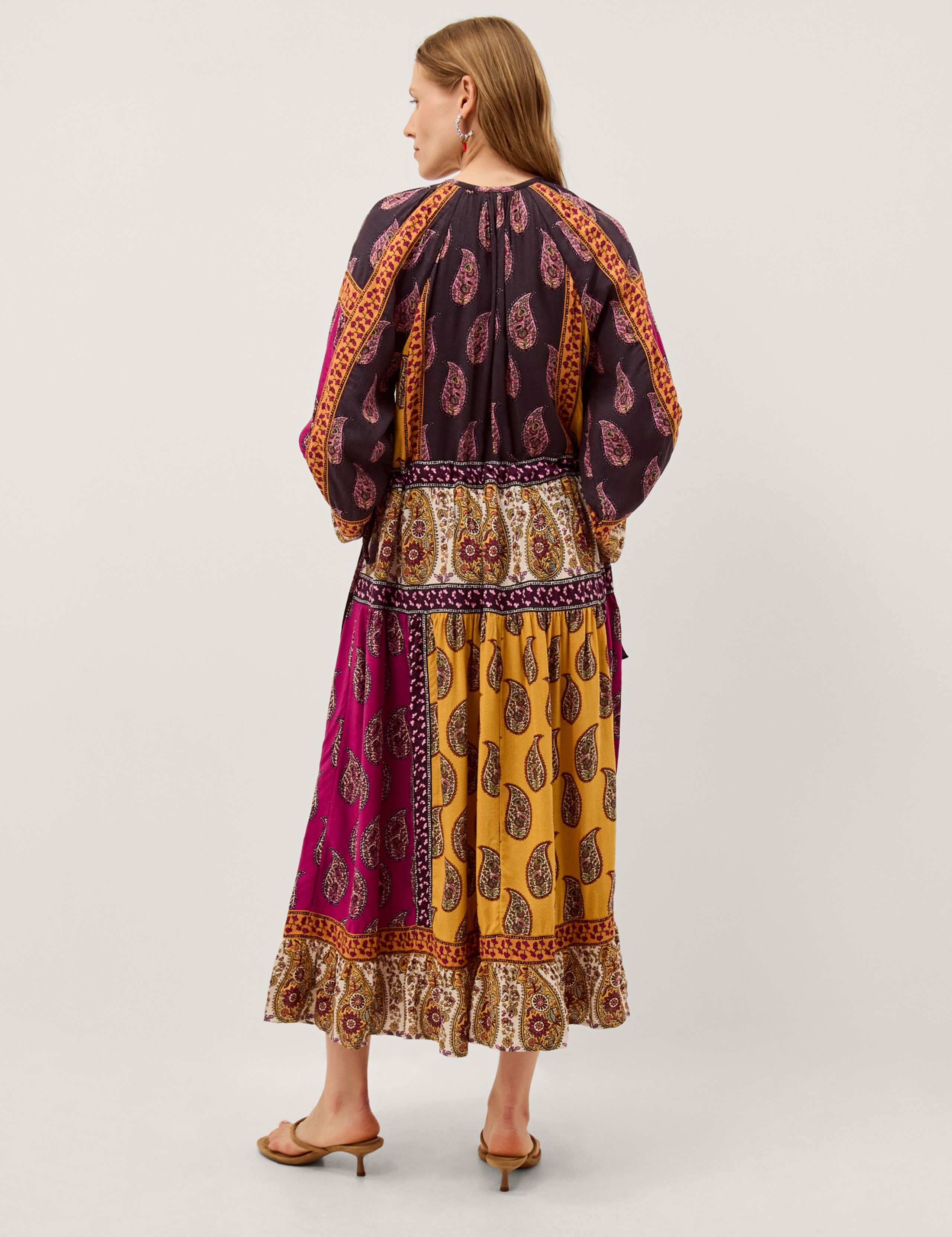 Paisley Round Neck Midi Smock Dress 3 of 5