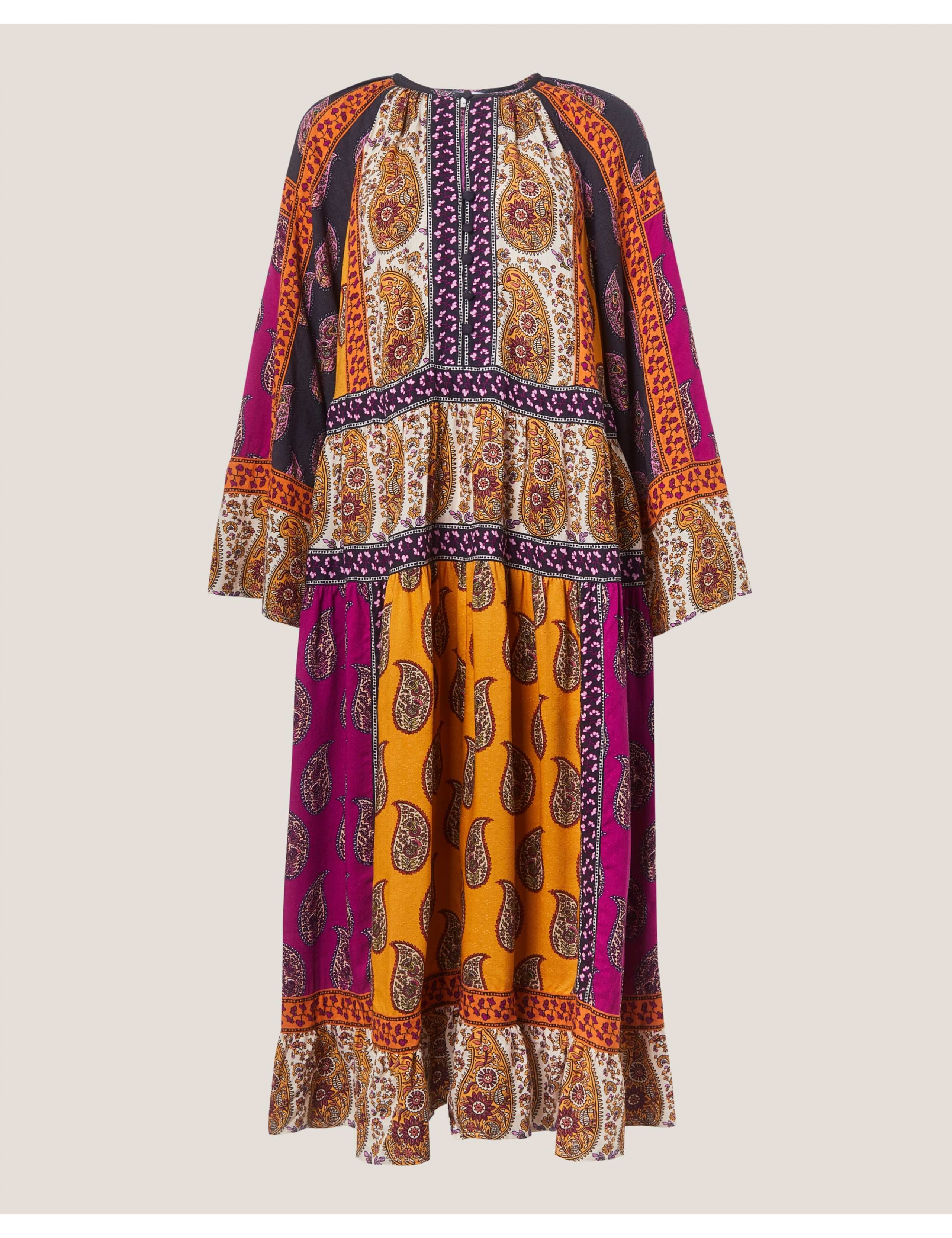 Paisley Round Neck Midi Smock Dress 2 of 5