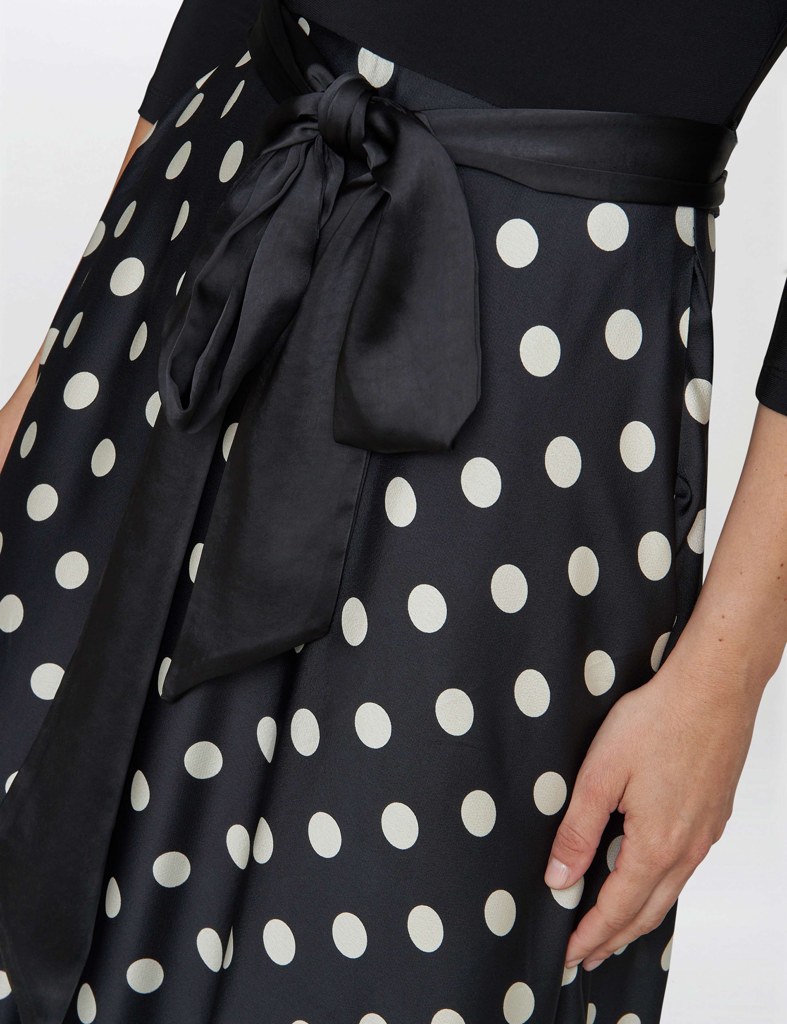 Satin Jersey Polka Dot V-Neck Maxi Dress 5 of 5