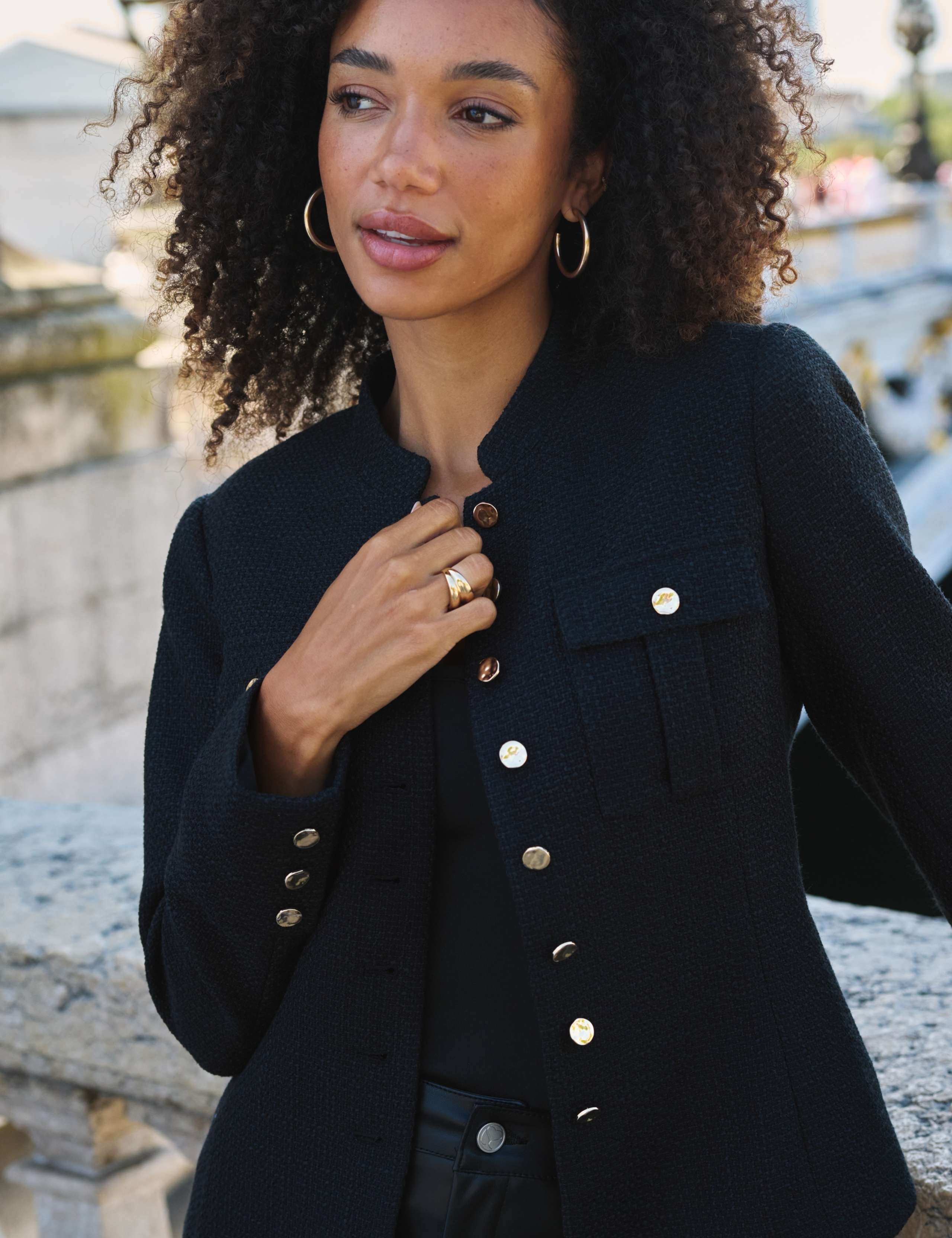 Tweed Collared Bomber Jacket 3 of 6