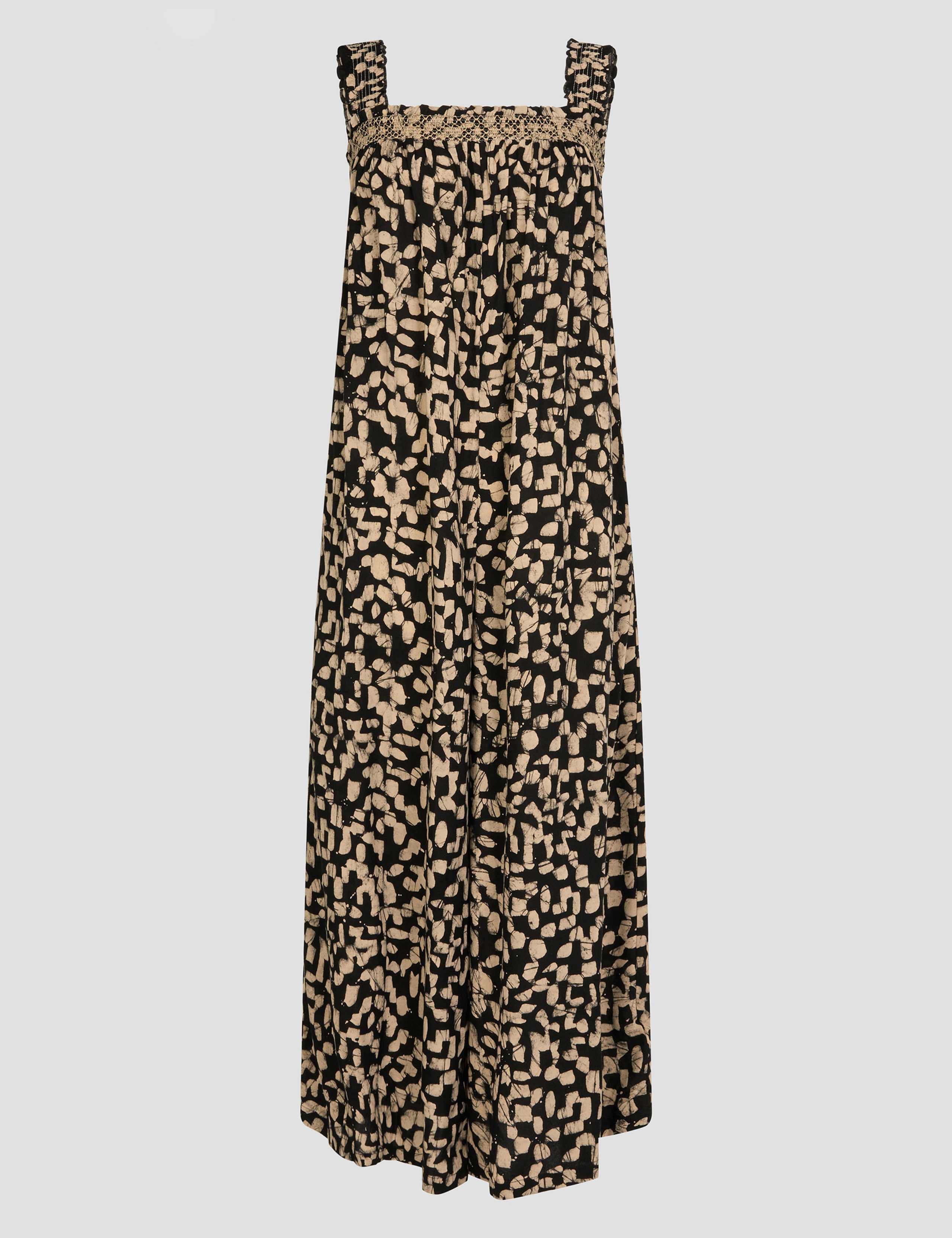 Batik Shirred Sleeveless Wide Leg Jumpsuit 2 of 5