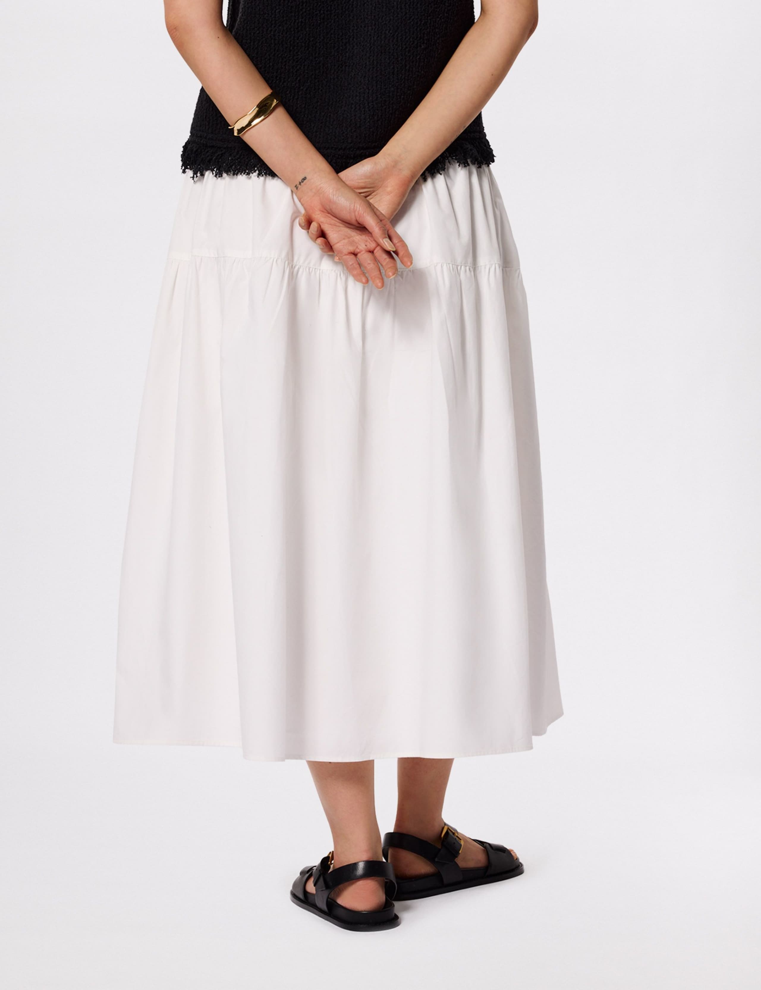 Pure Cotton Midi Tiered Skirt 4 of 6