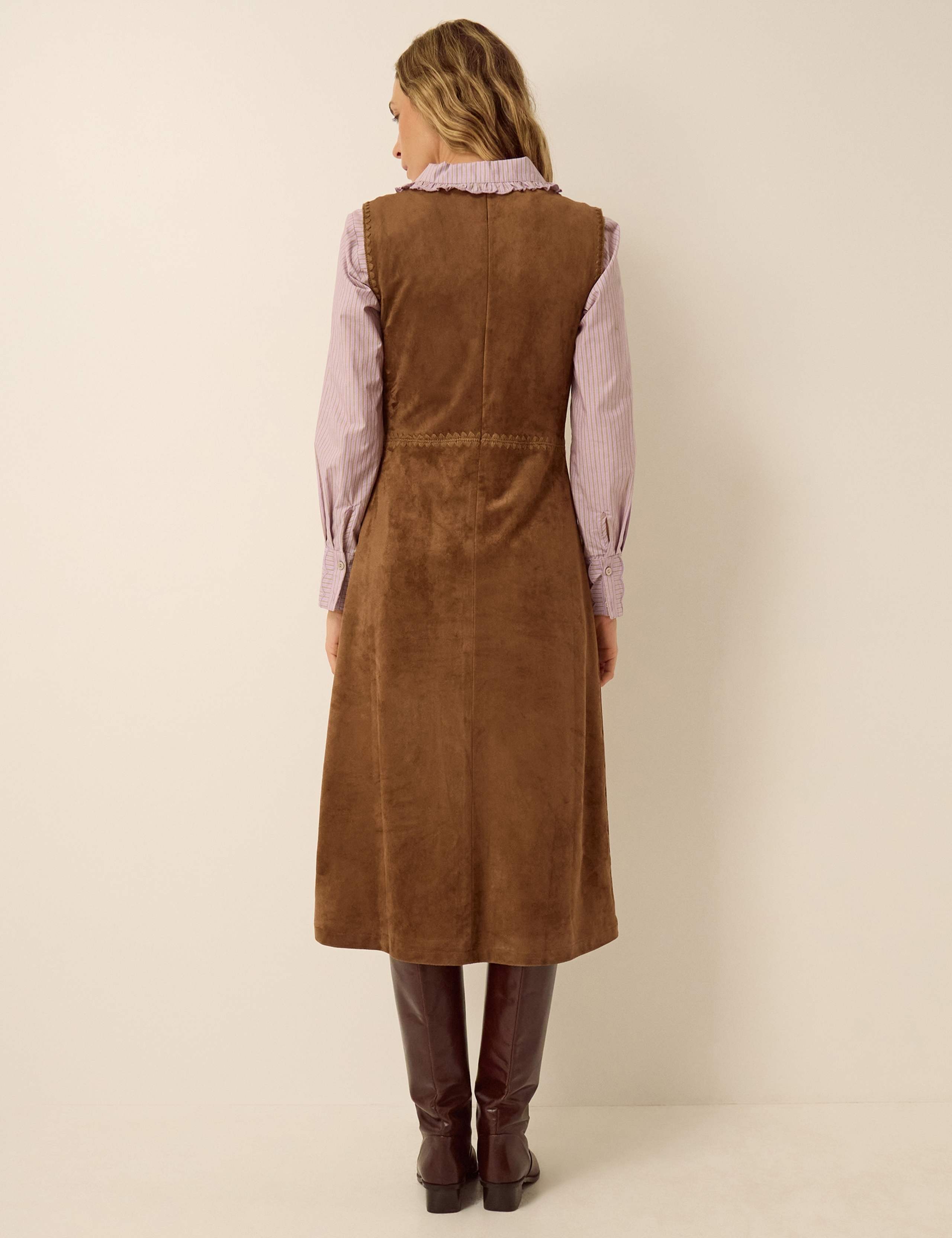 Faux Suede Midi Pinafore Dress 5 of 5