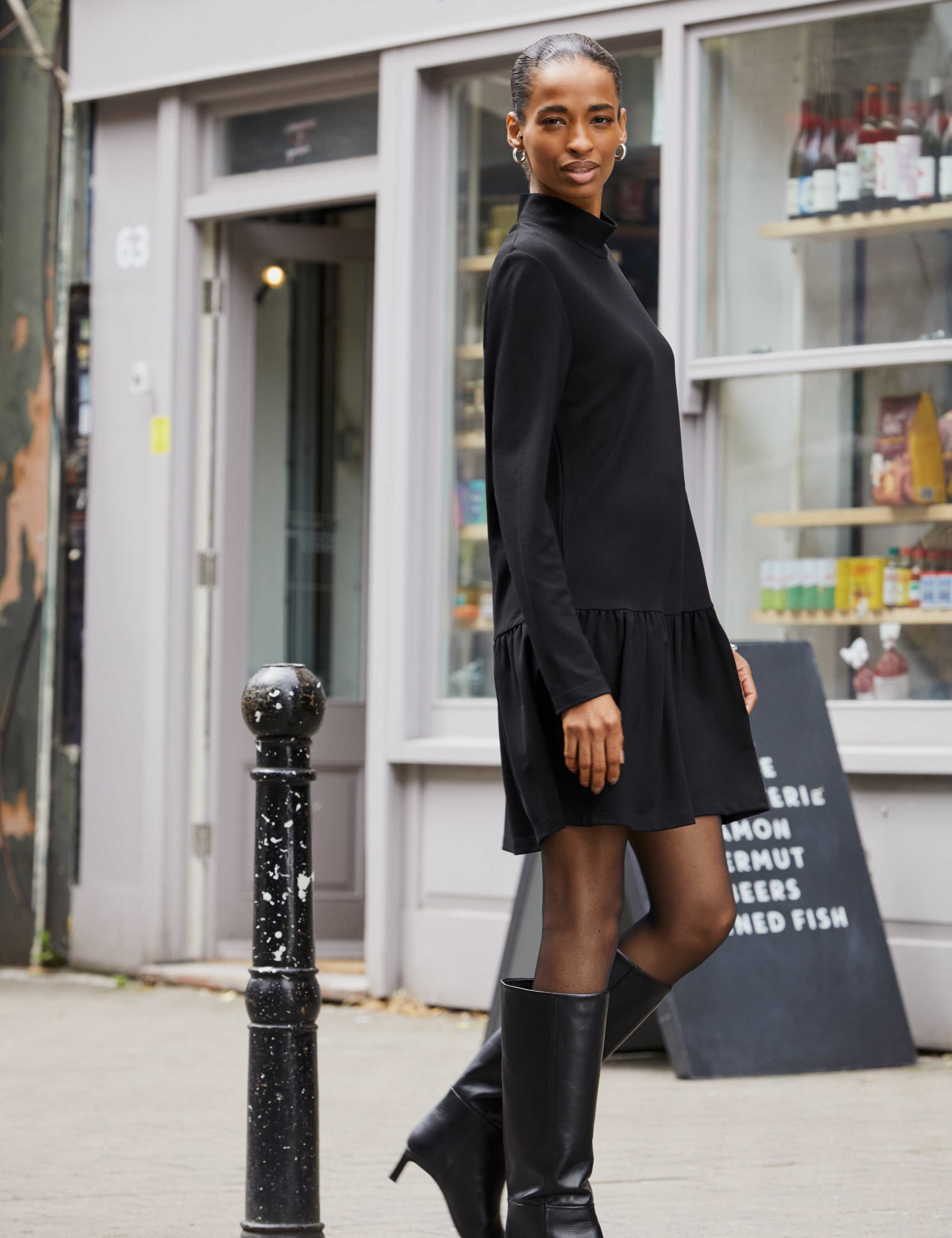 High Neck Mini Jumper Dress 3 of 4
