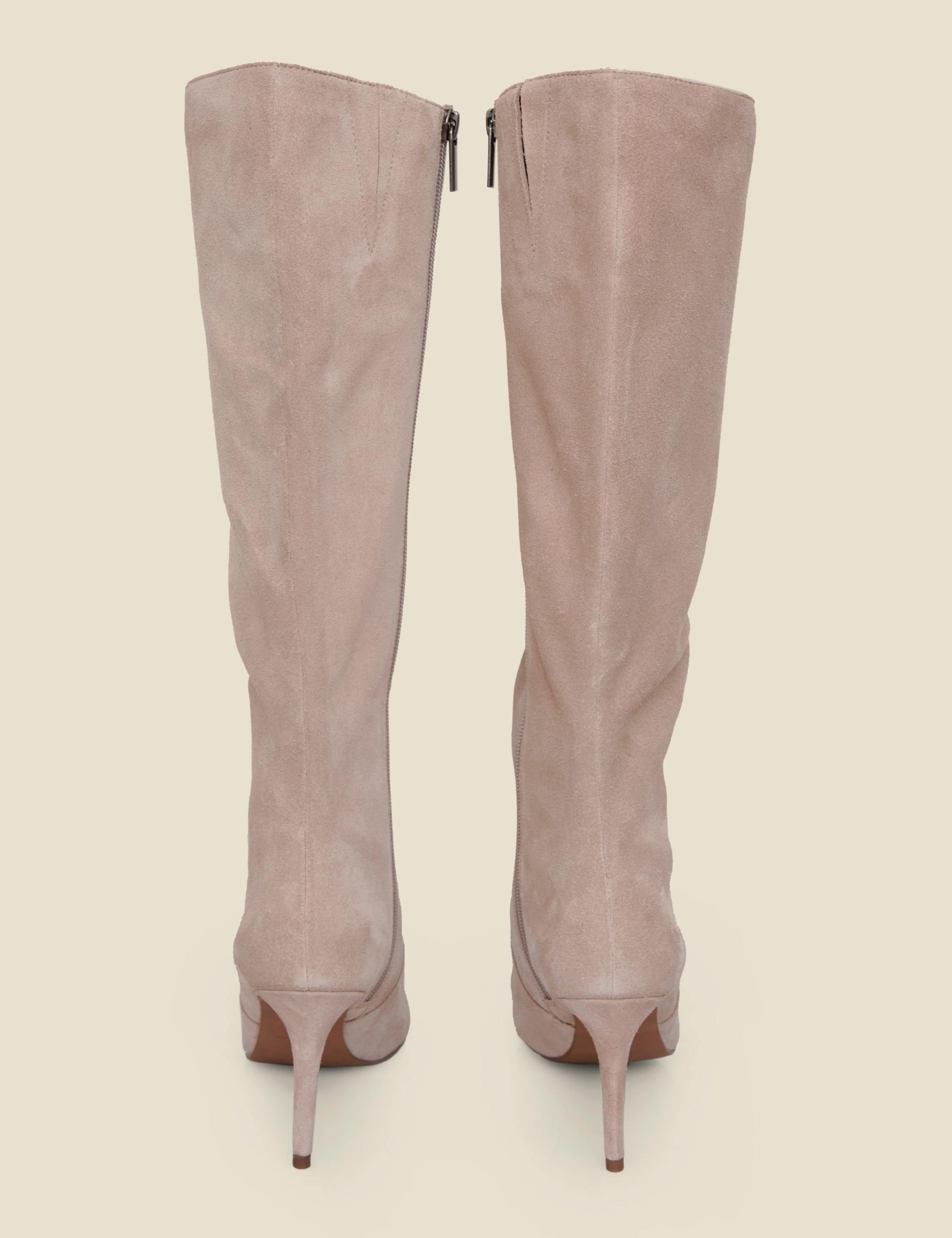 Suede Stiletto Heel Pointed Knee High Boots 3 of 4