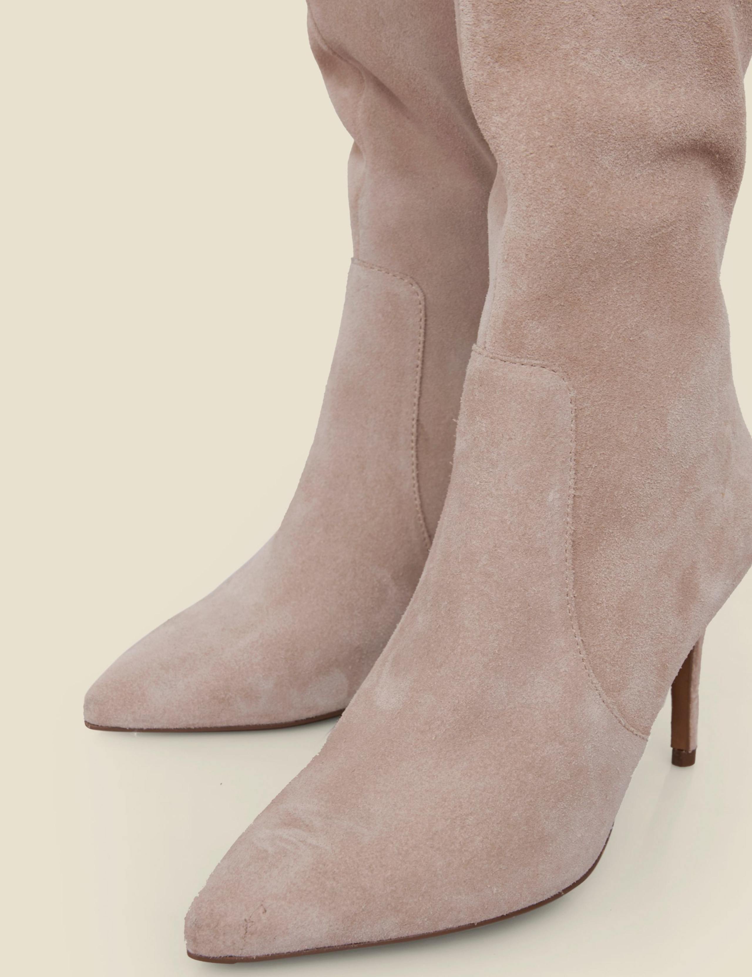 Suede Stiletto Heel Pointed Knee High Boots 4 of 4