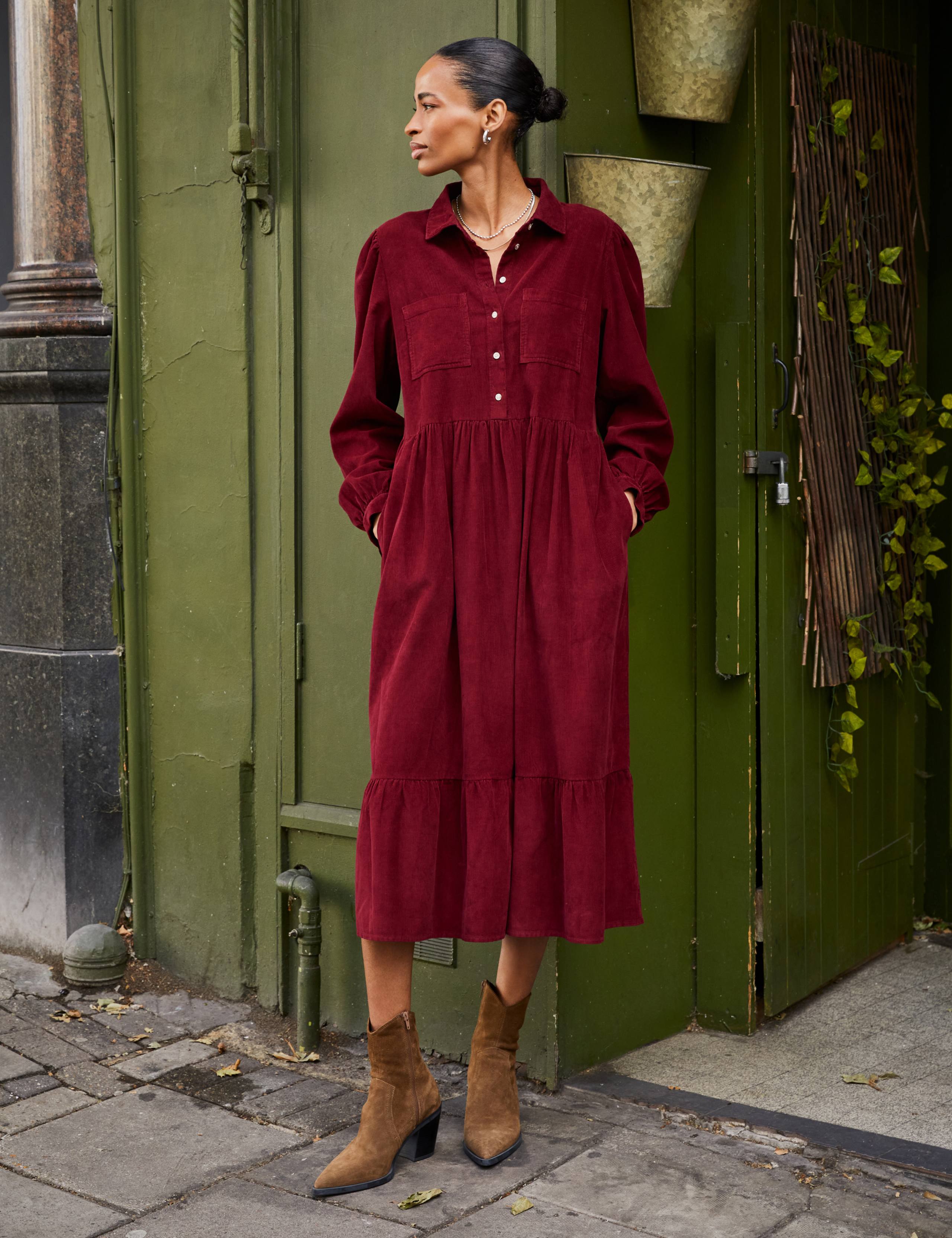 Cord Midi Shirt Dress 3 of 6