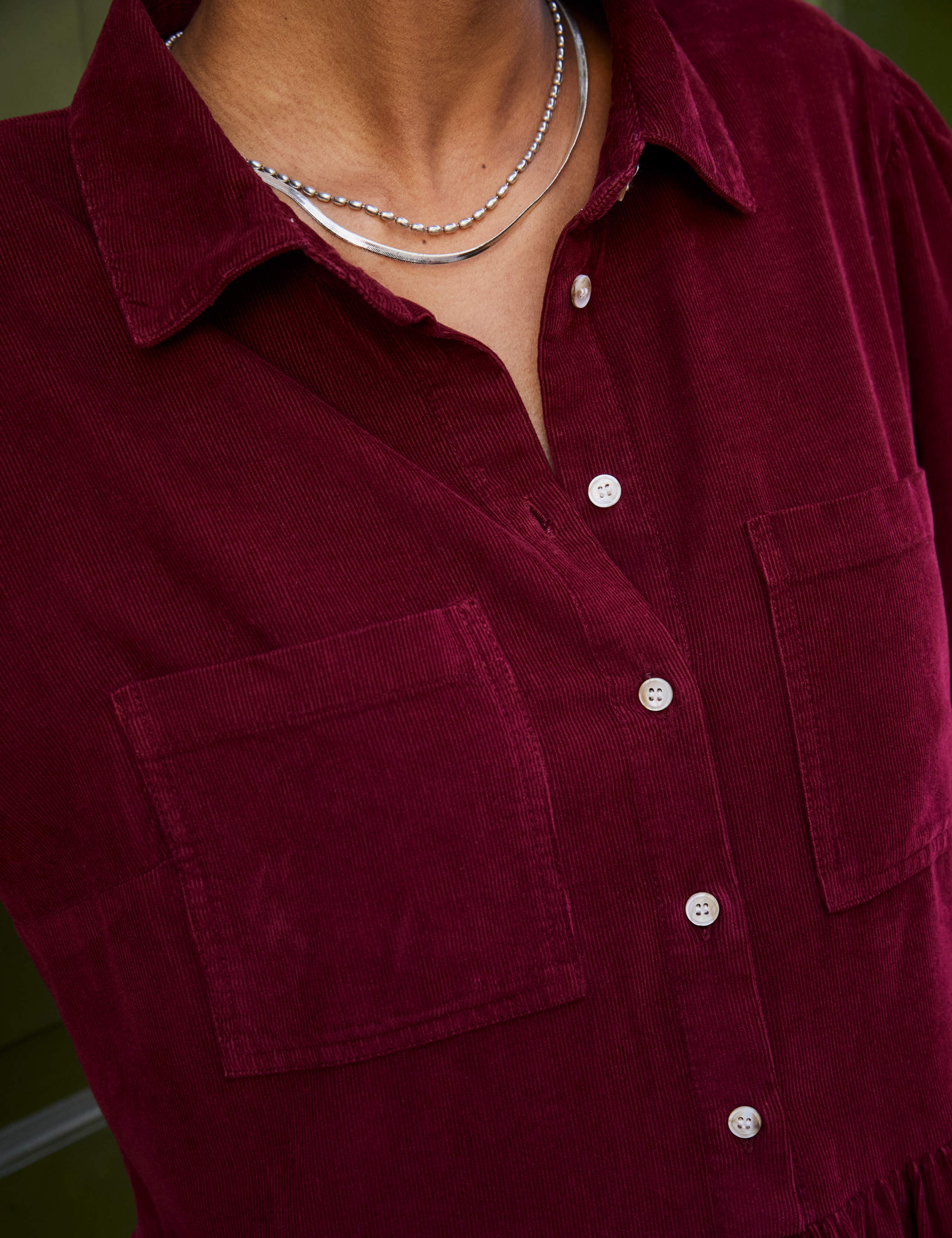 Cord Midi Shirt Dress 6 of 6