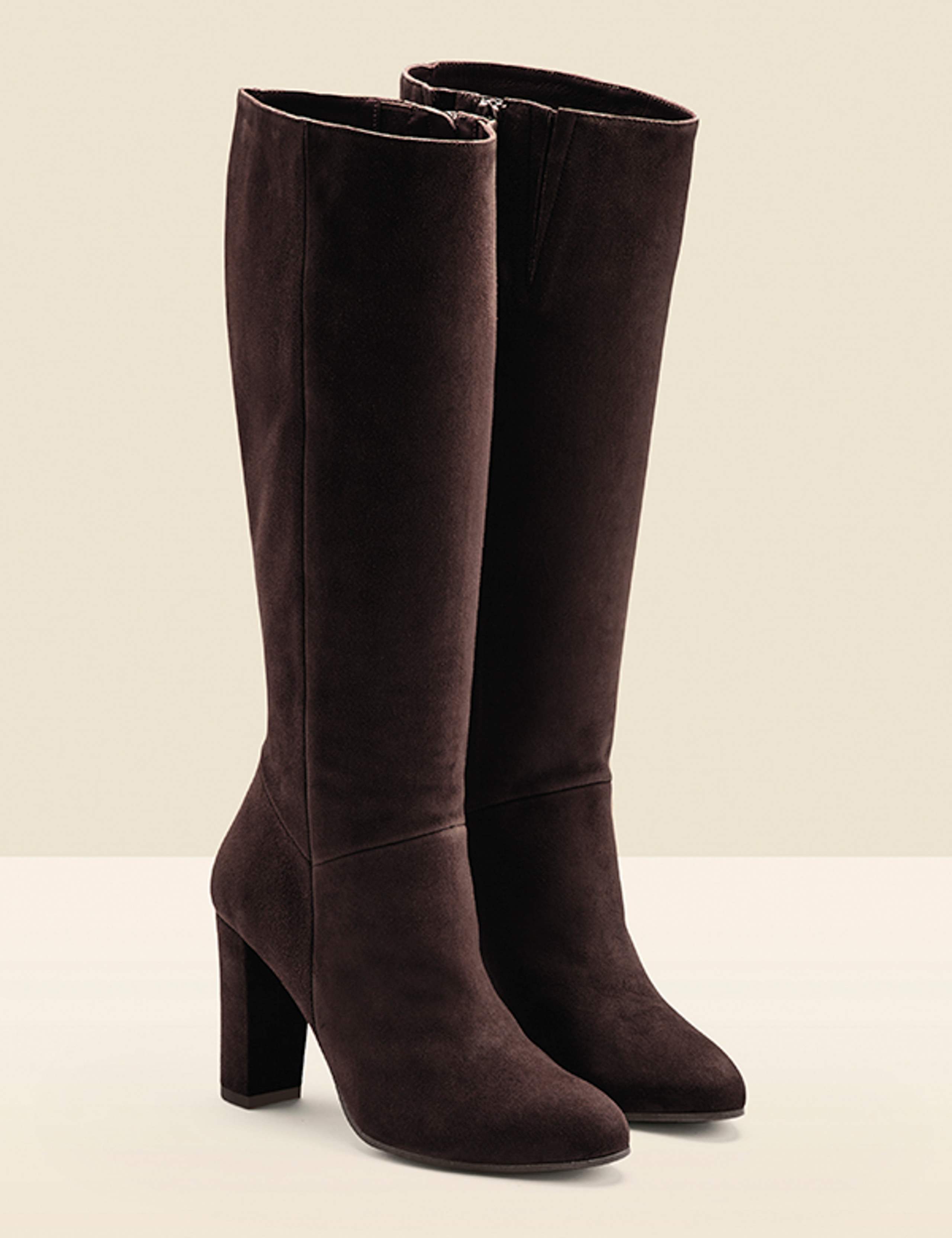 Suede Block Heel Knee High Boots 2 of 2