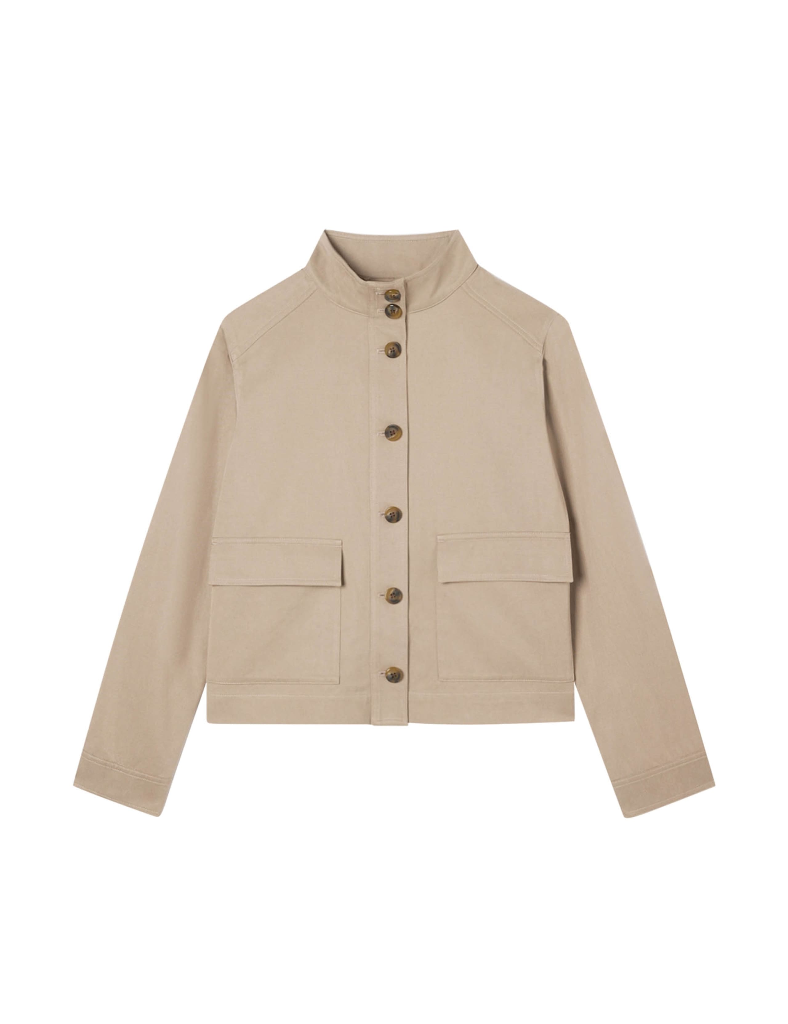 Cotton Rich Funnel Neck Short Jacket 2 of 7