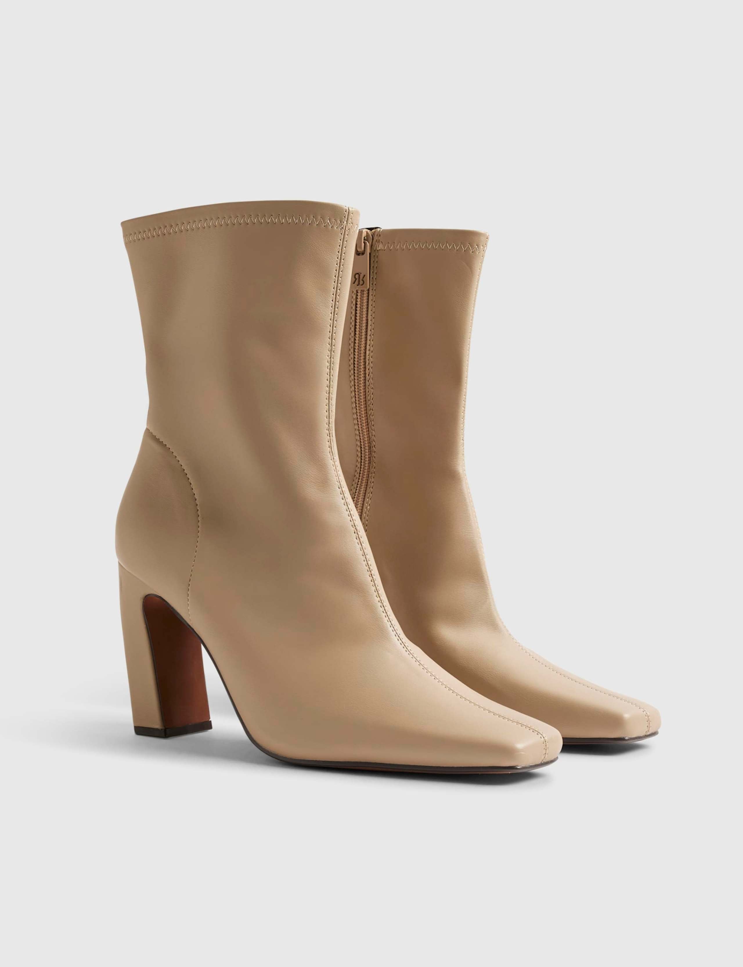 Block Heel Square Toe Ankle Boots 2 of 5