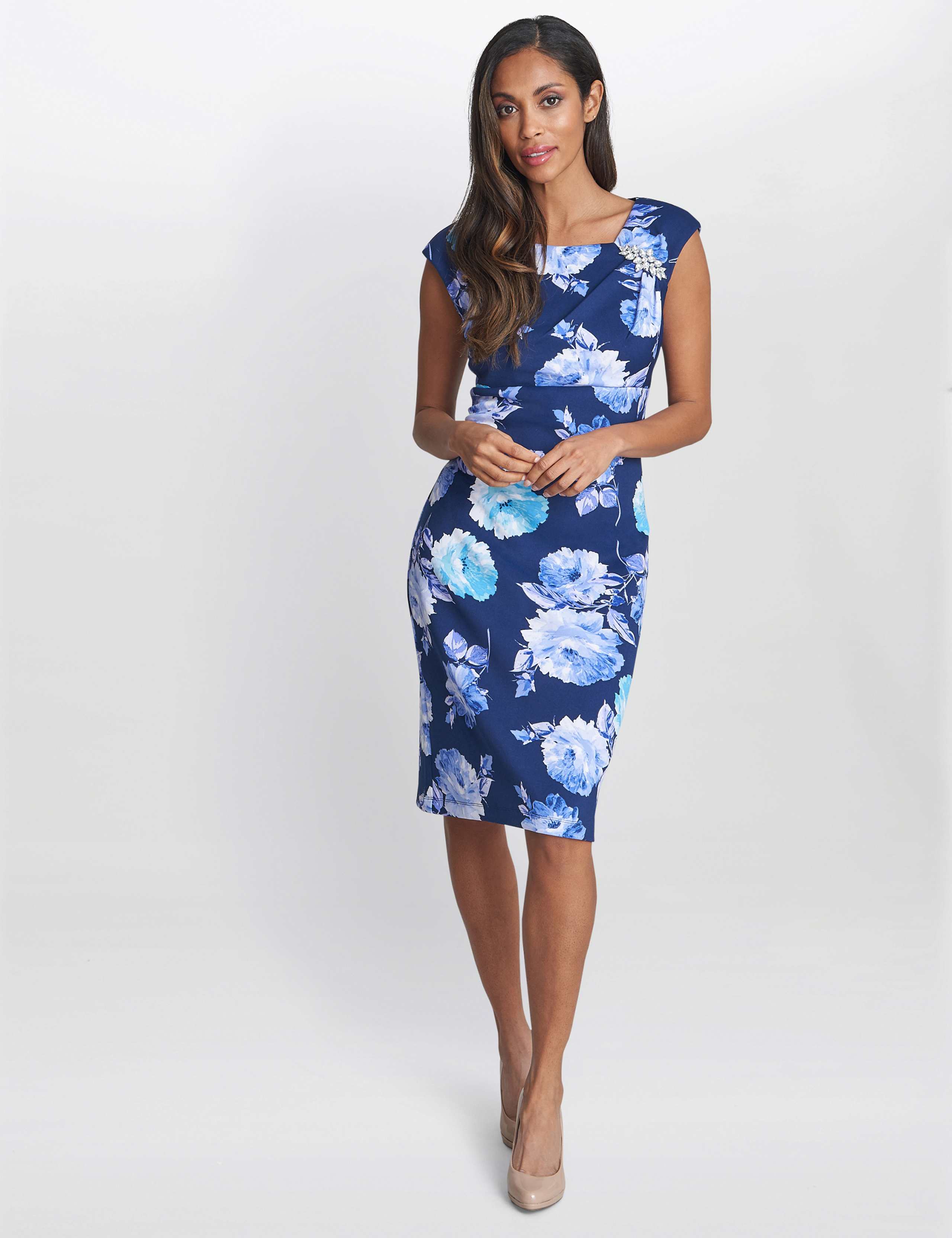 Floral Embellished Knee Length Shift Dress 4 of 4