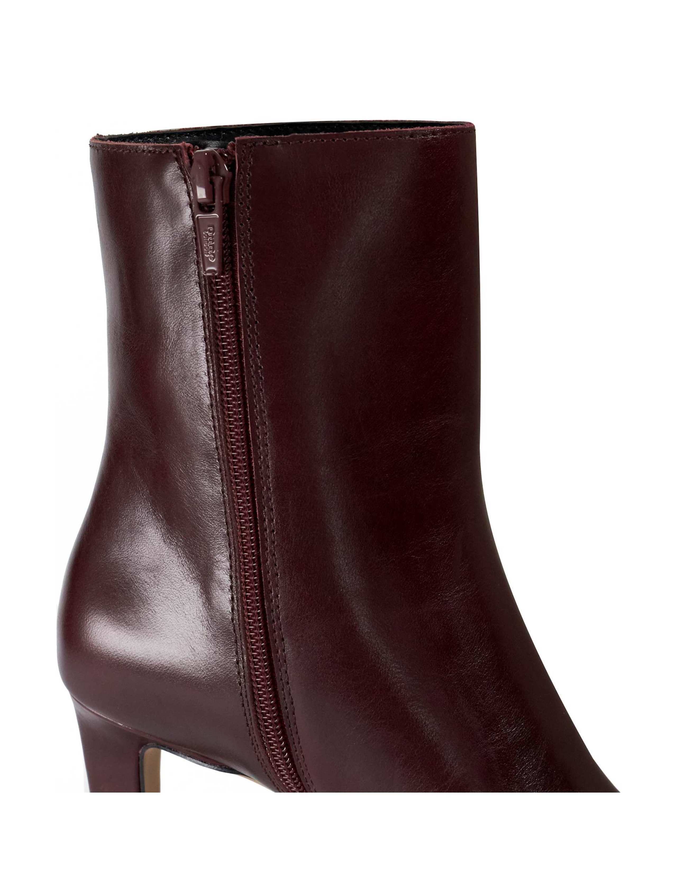 Leather Square Toe Stiletto Heel Boots 4 of 5