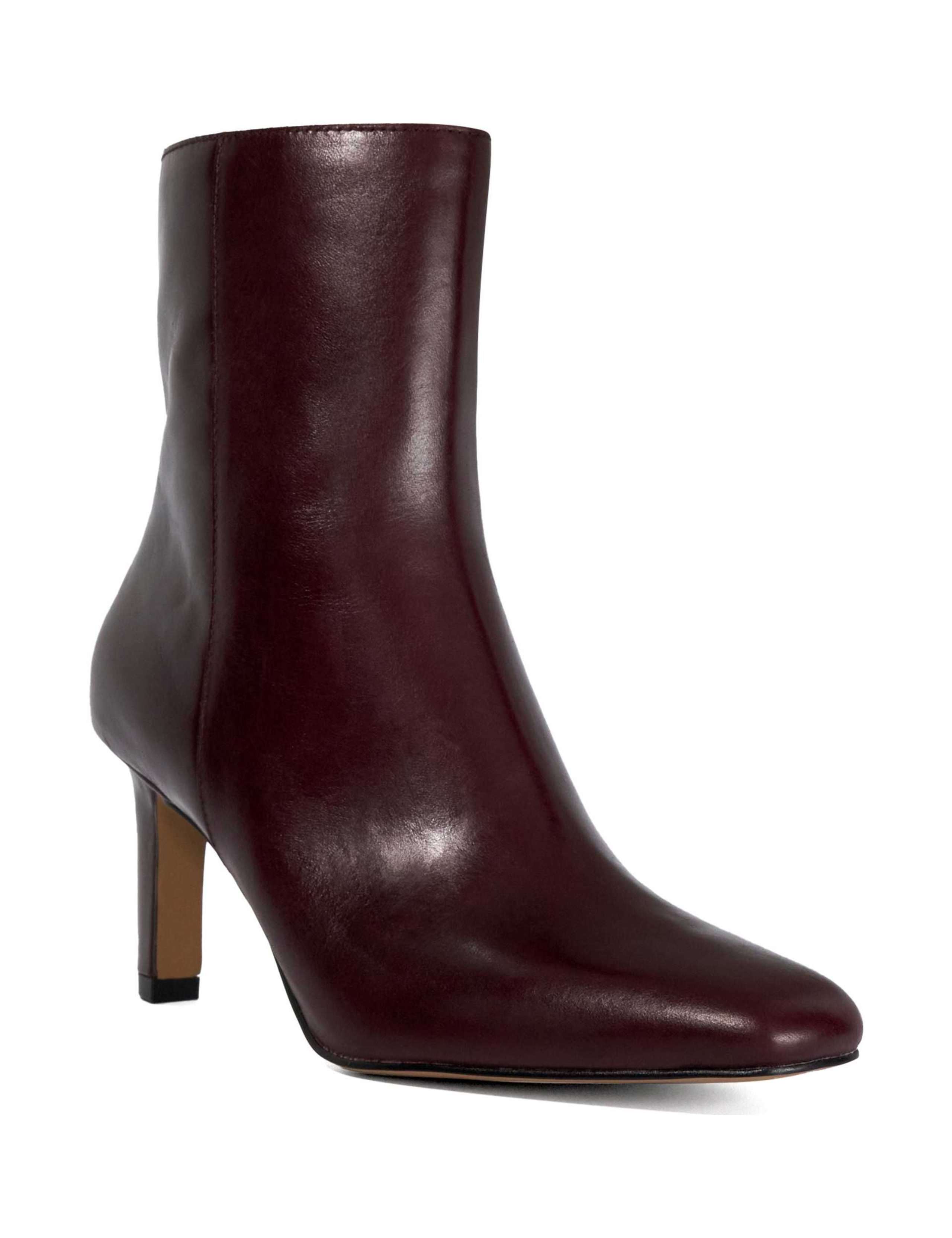 Leather Square Toe Stiletto Heel Boots 5 of 5