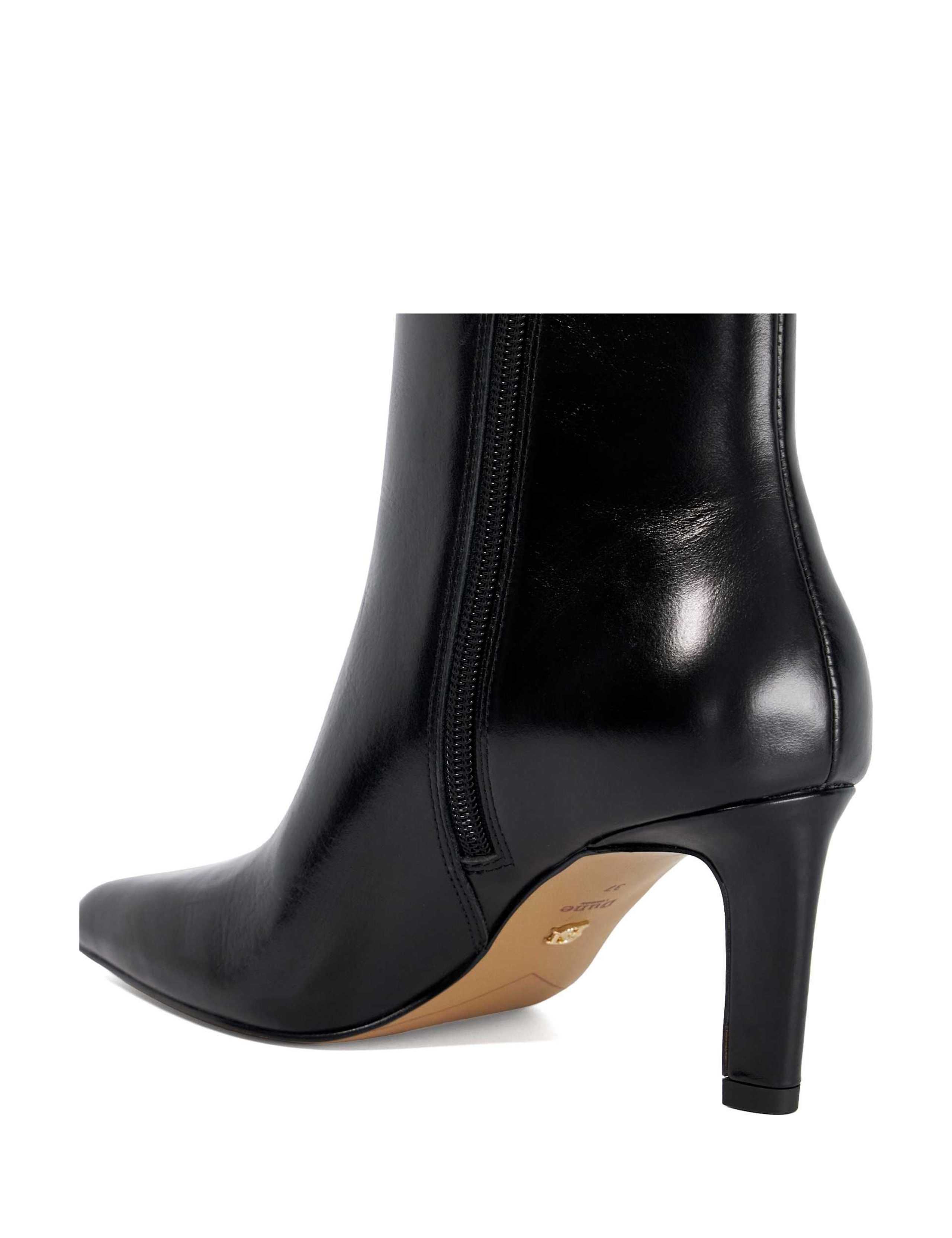 Leather Square Toe Stiletto Heel Boots 5 of 5