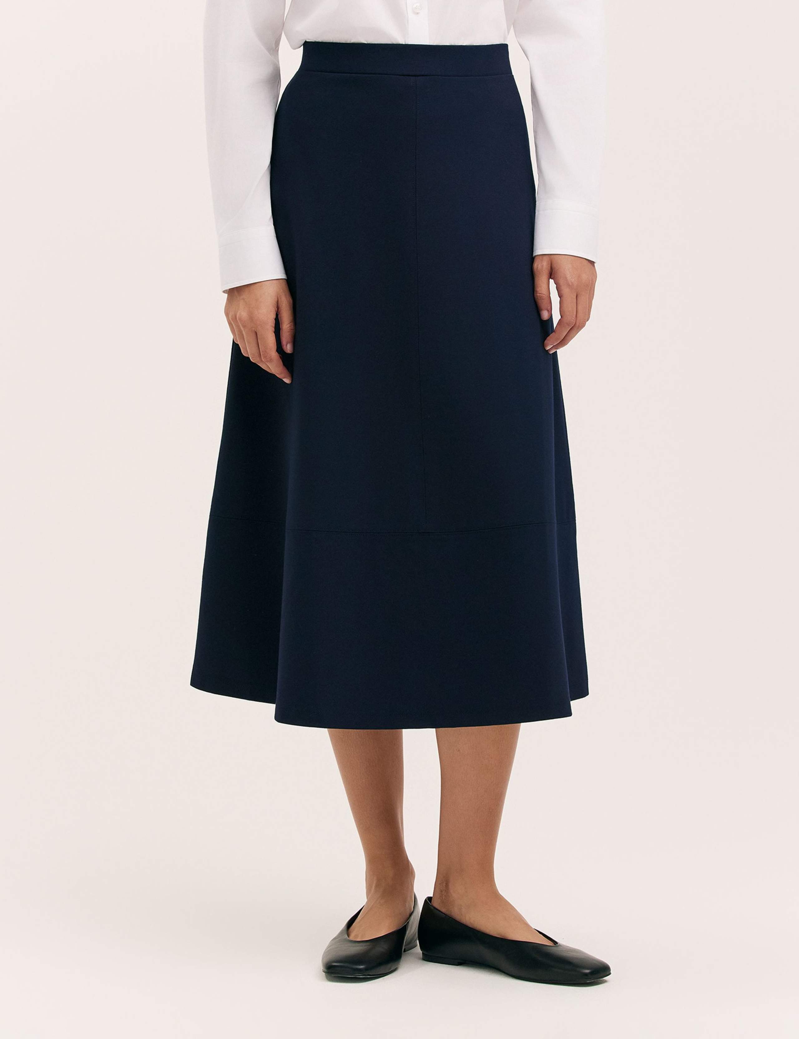 Jersey Midi A-Line Skirt 3 of 5
