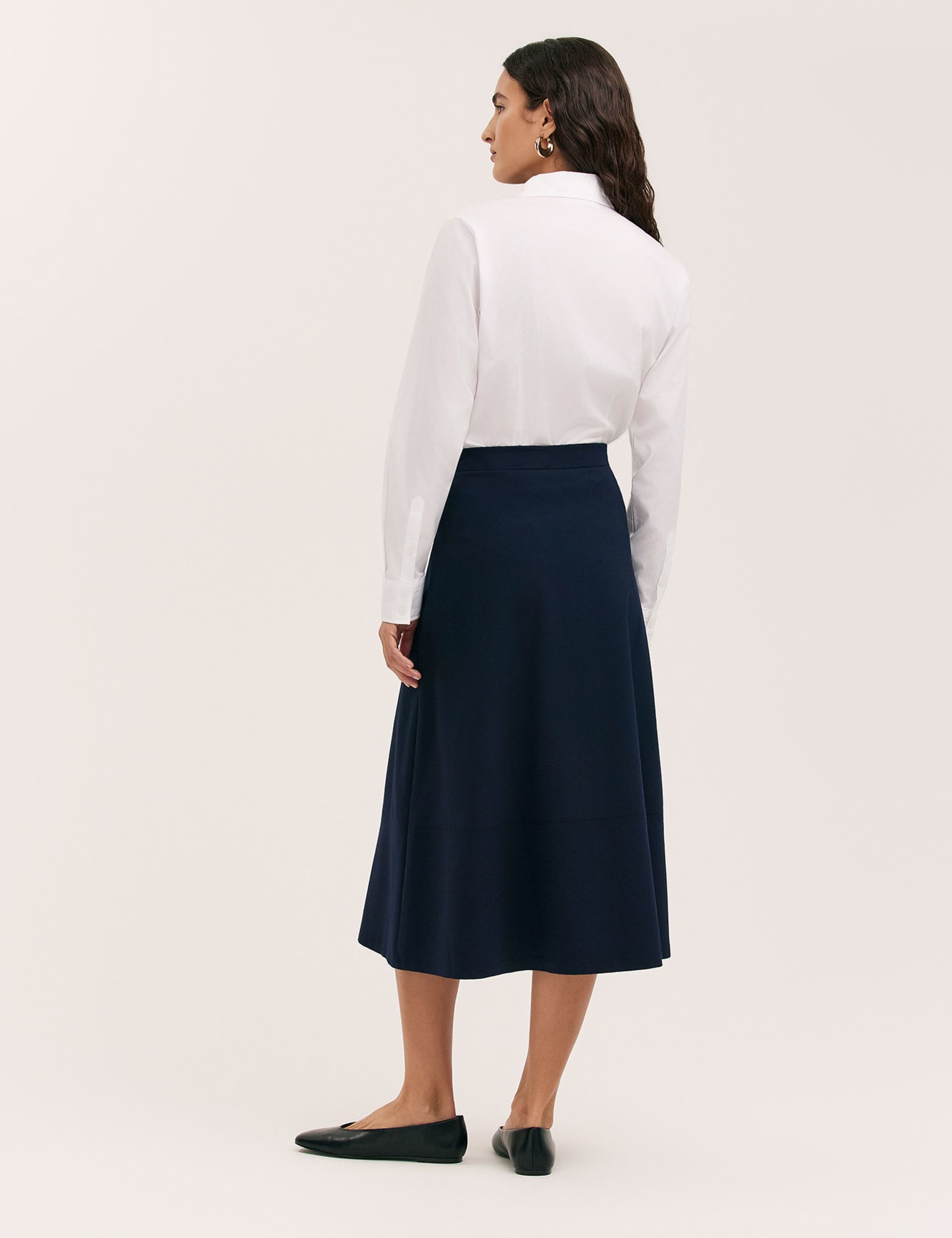 Jersey Midi A-Line Skirt 4 of 5