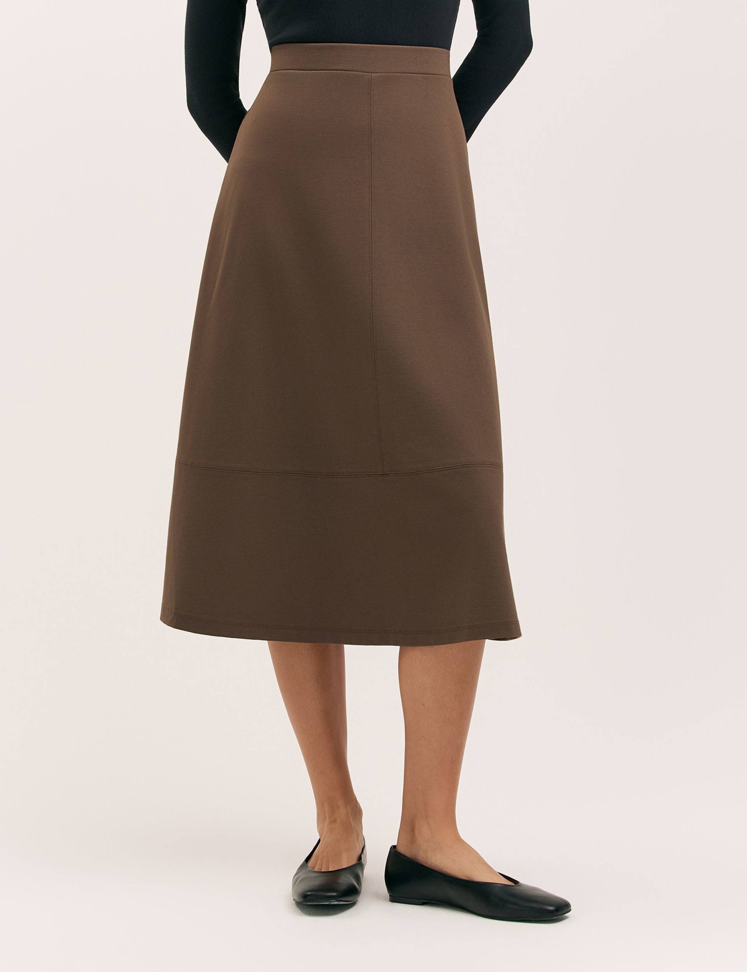 Jersey Midi A-Line Skirt 3 of 5