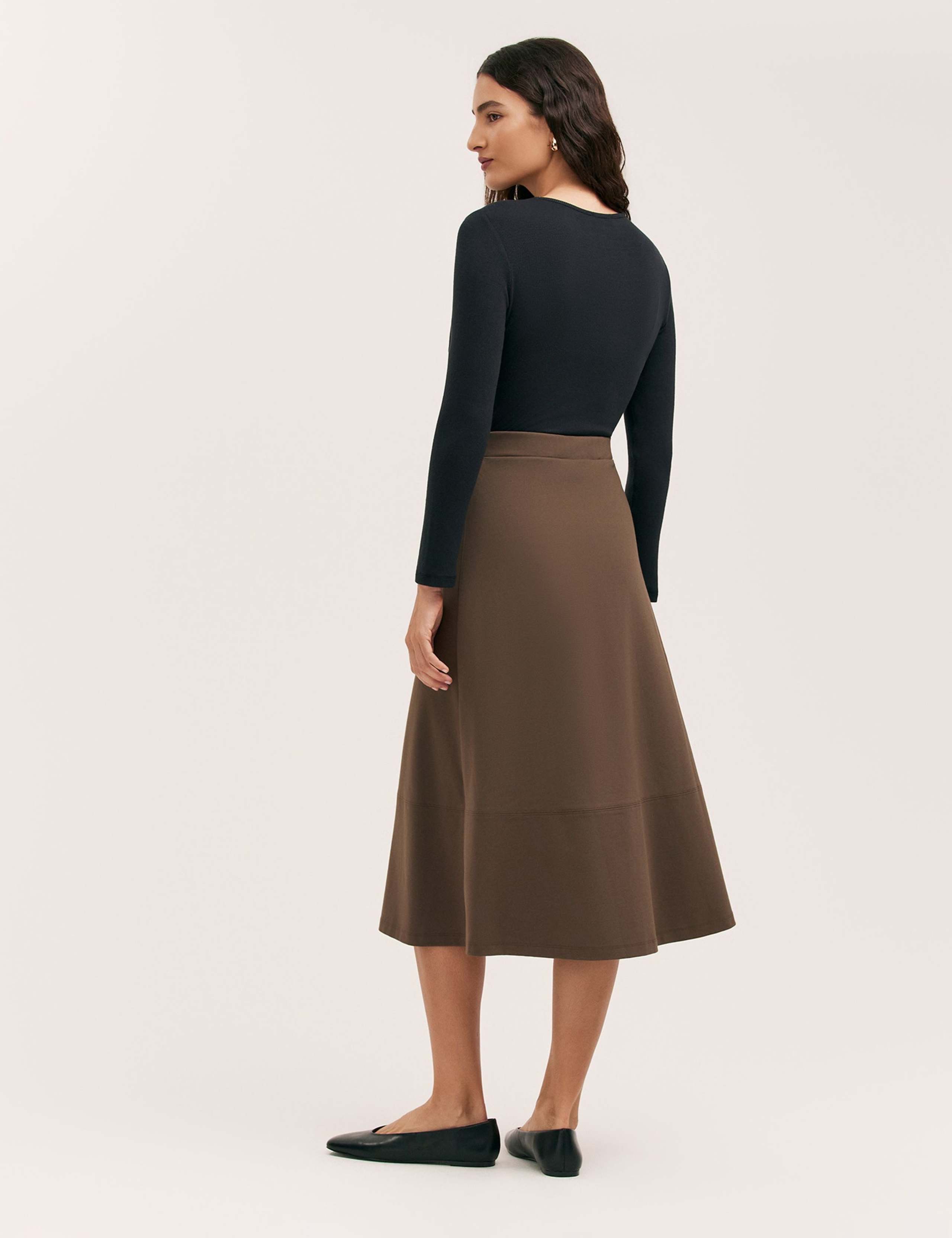 Jersey Midi A-Line Skirt 4 of 5