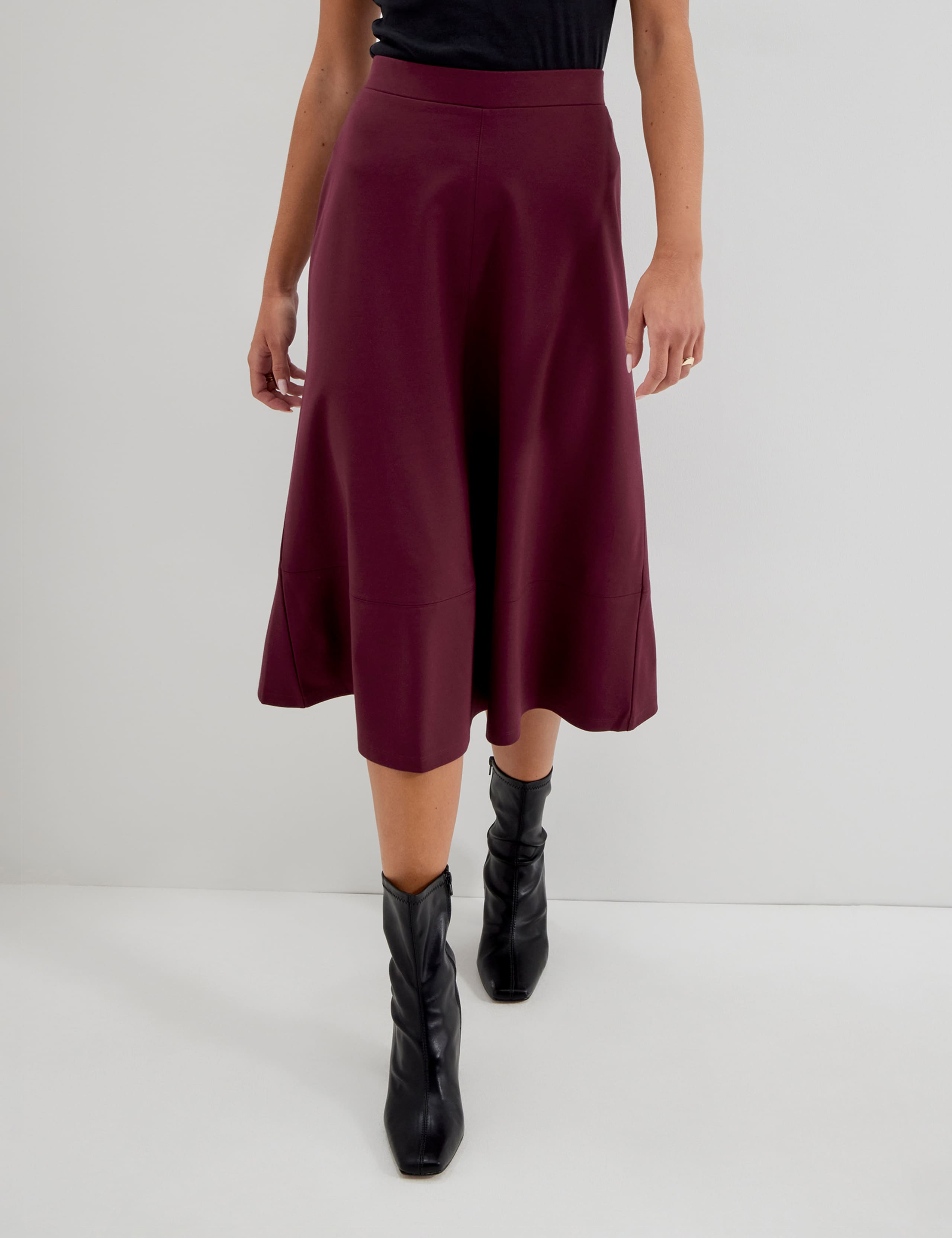 Jersey Midi A-Line Skirt 3 of 5