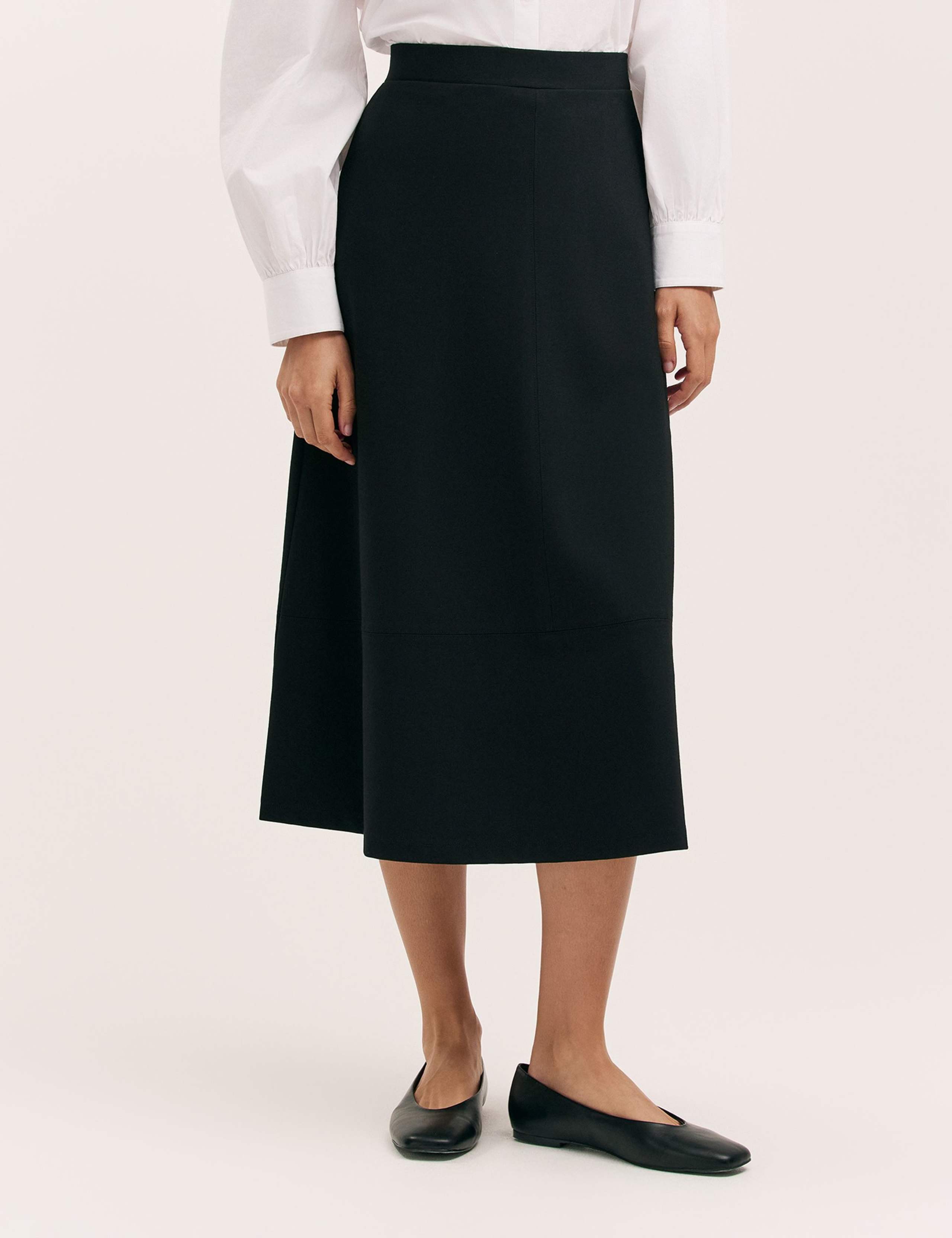 Jersey Midi A-Line Skirt 2 of 4