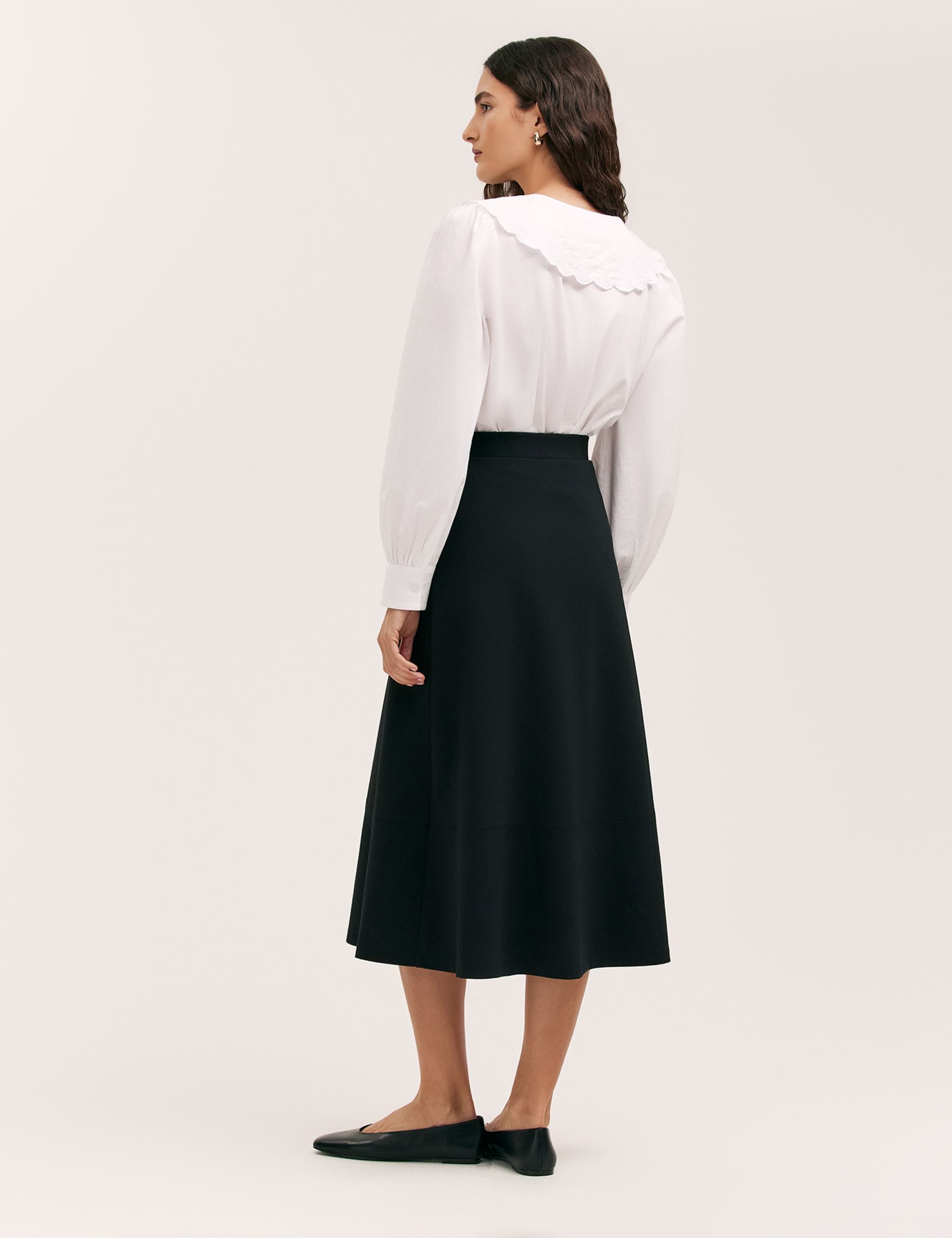 Jersey Midi A-Line Skirt 3 of 4