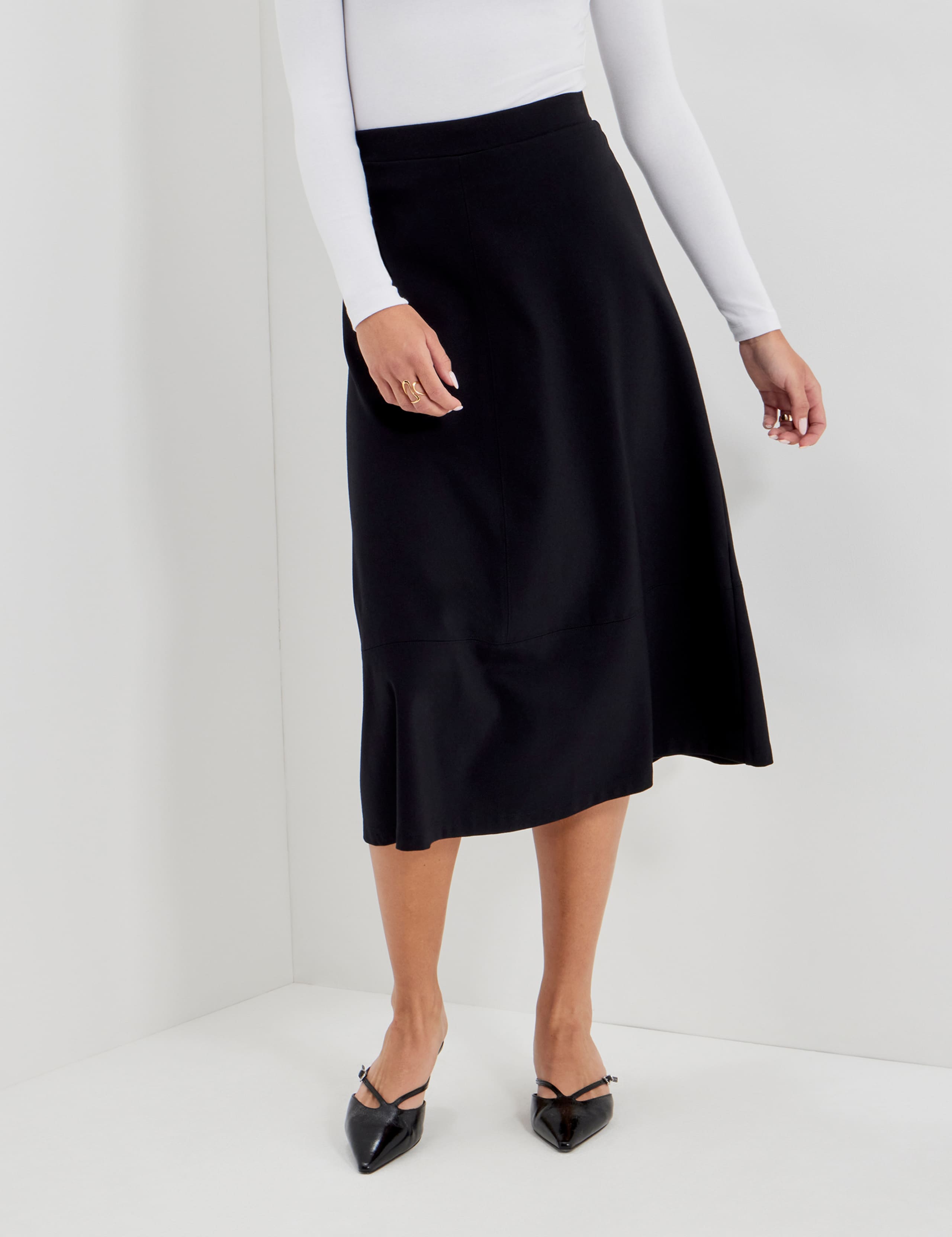 Jersey Midi A-Line Skirt 5 of 9