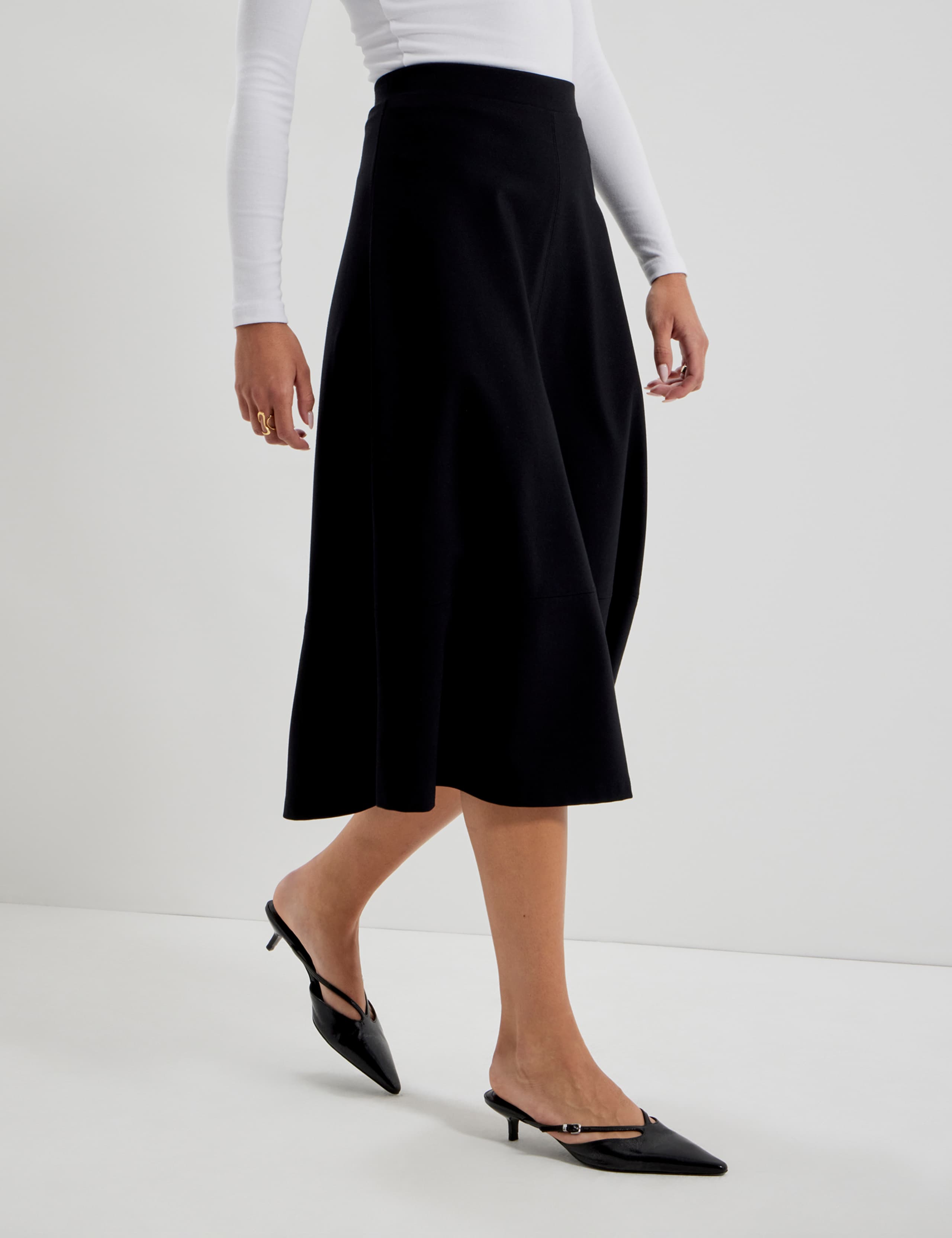 Jersey Midi A-Line Skirt 8 of 9