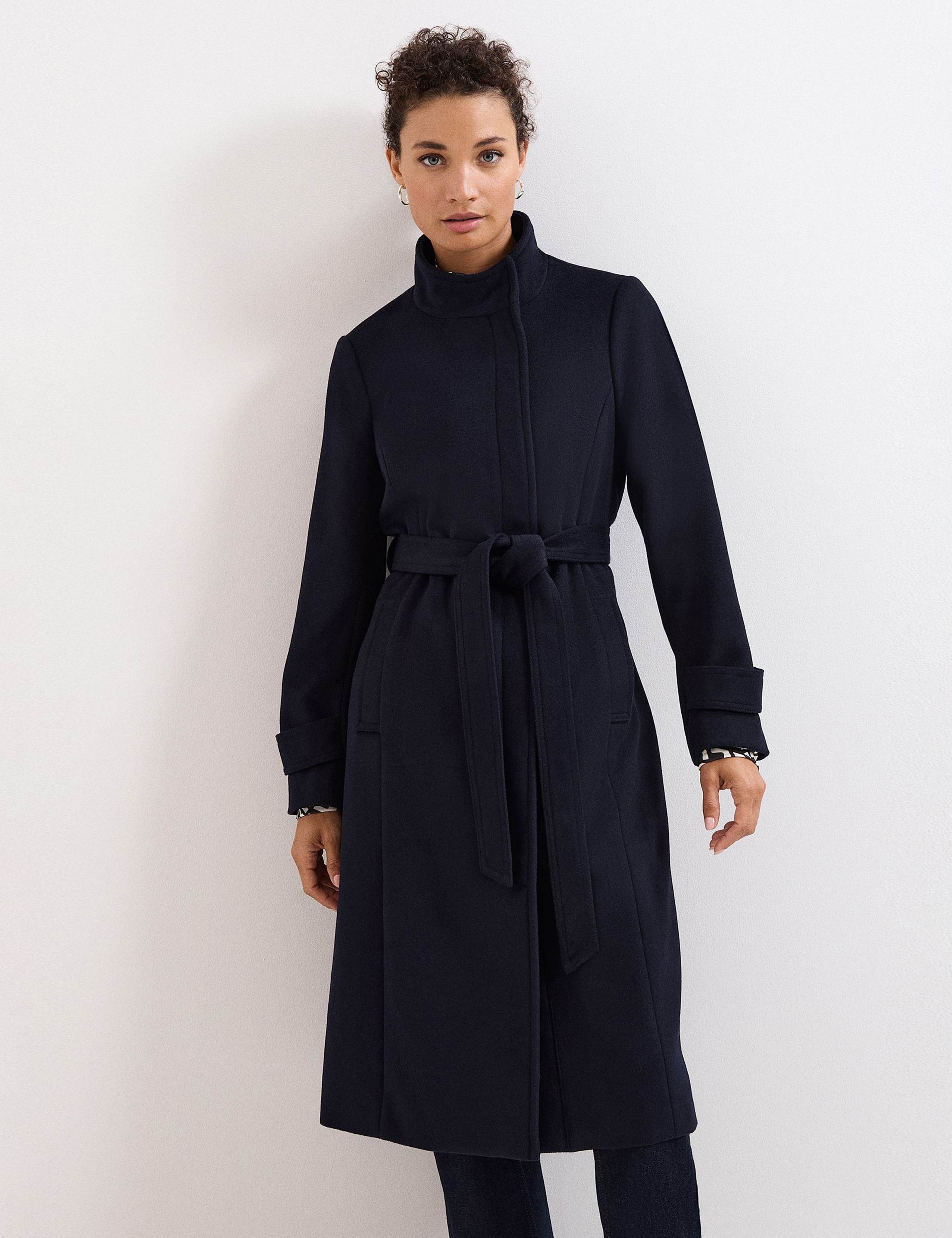 Wool Blend Belted Wrap Coat 1 of 8