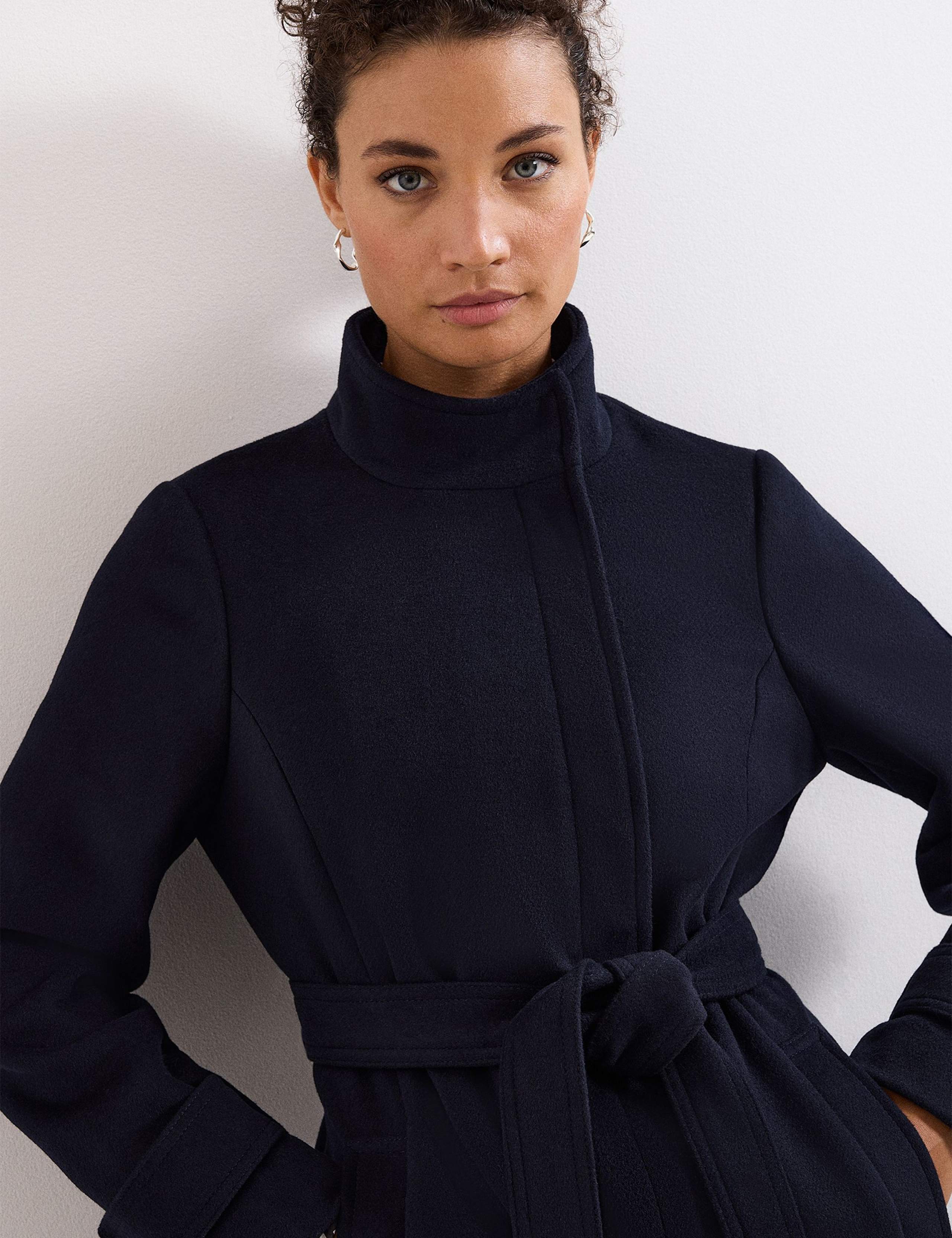 Wool Blend Belted Wrap Coat 3 of 8