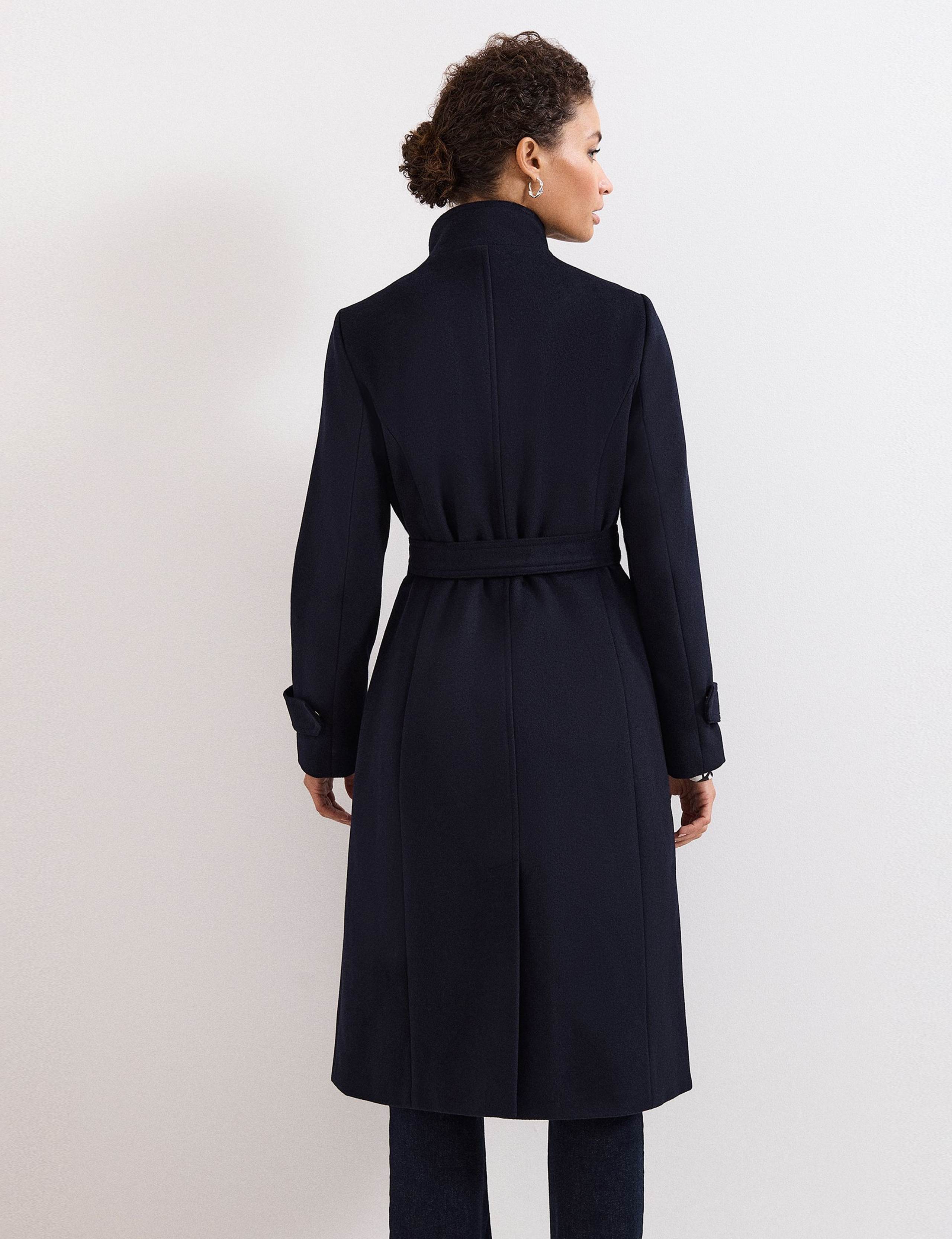 Wool Blend Belted Wrap Coat 4 of 8