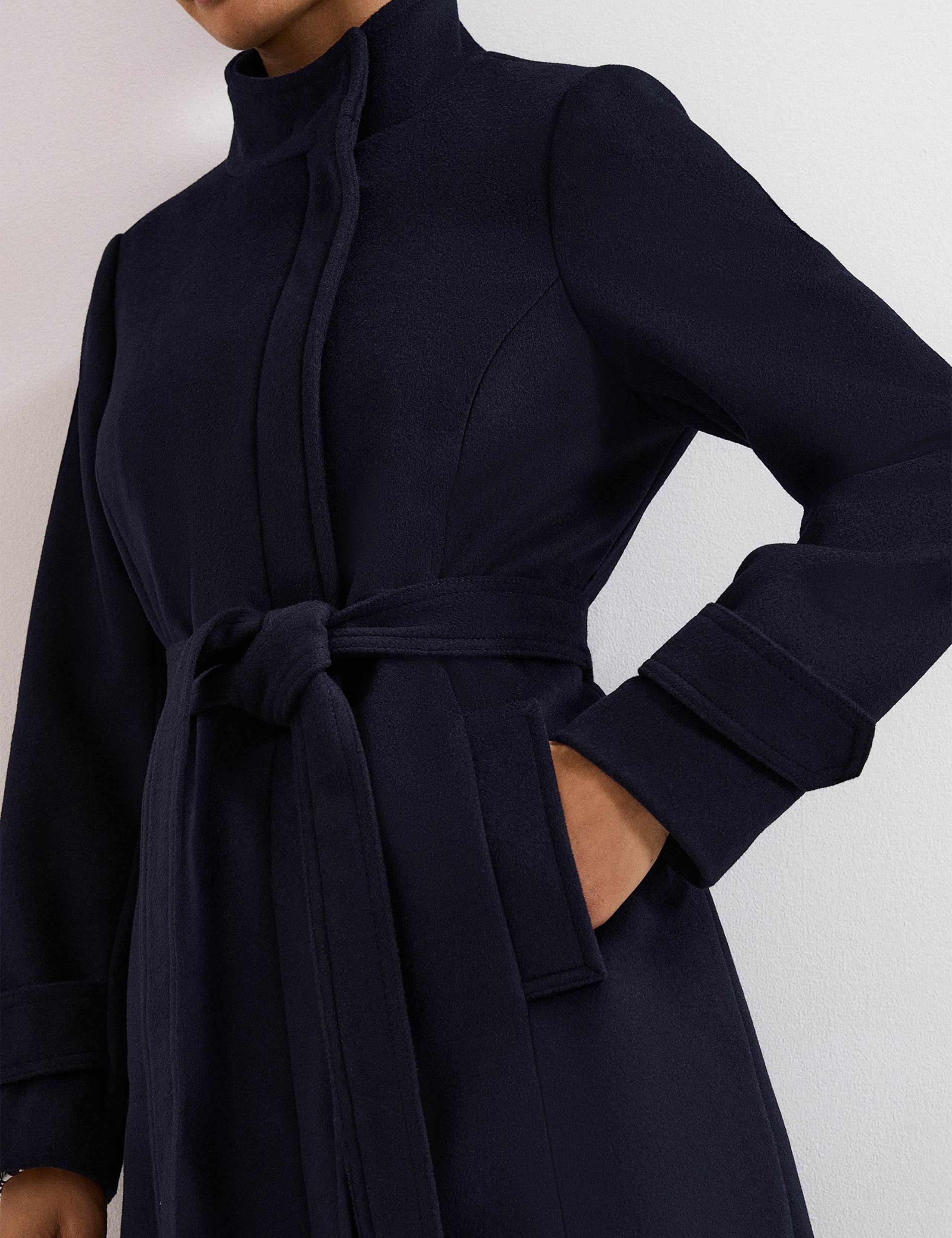 Wool Blend Belted Wrap Coat 5 of 8