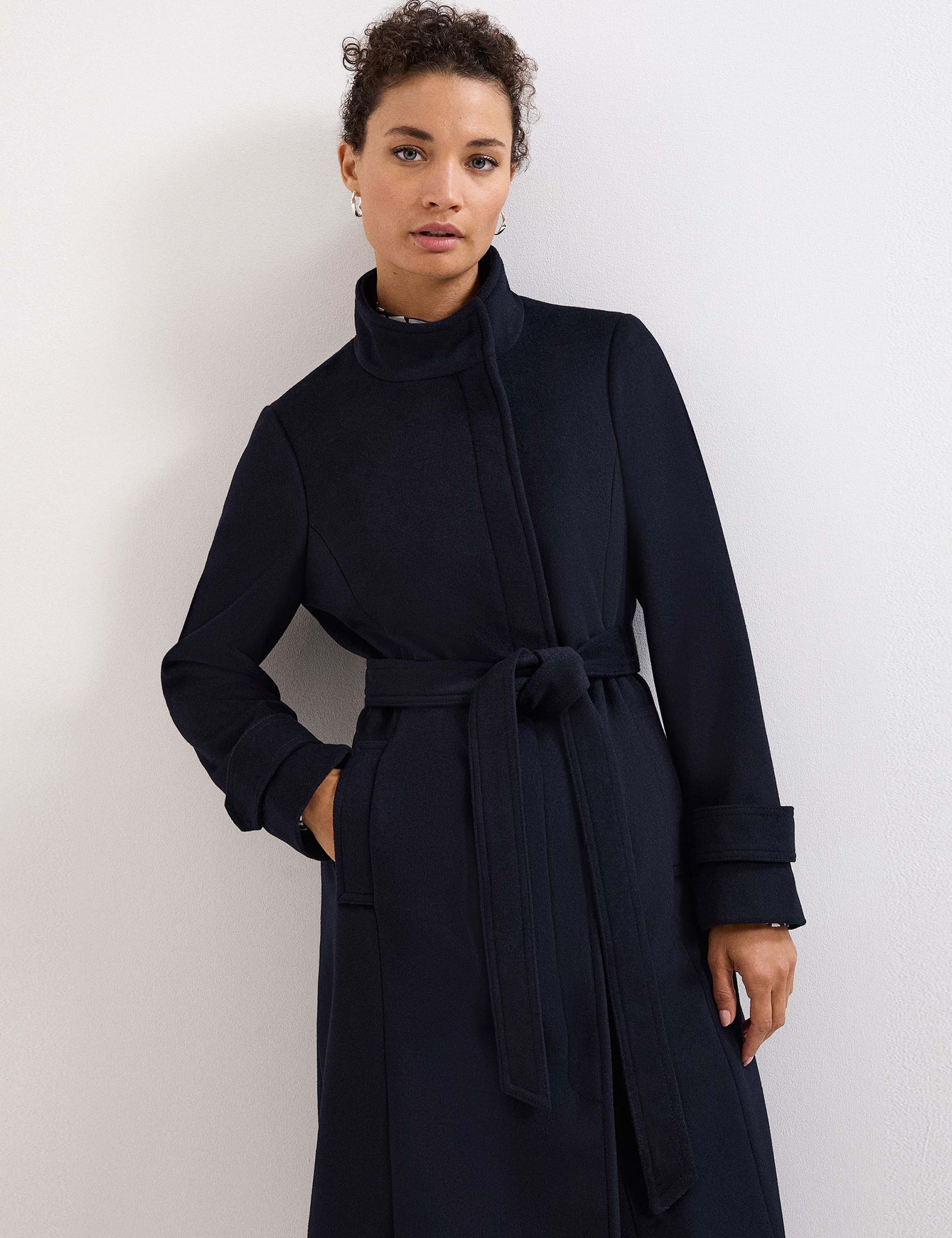 Wool Blend Belted Wrap Coat 7 of 8