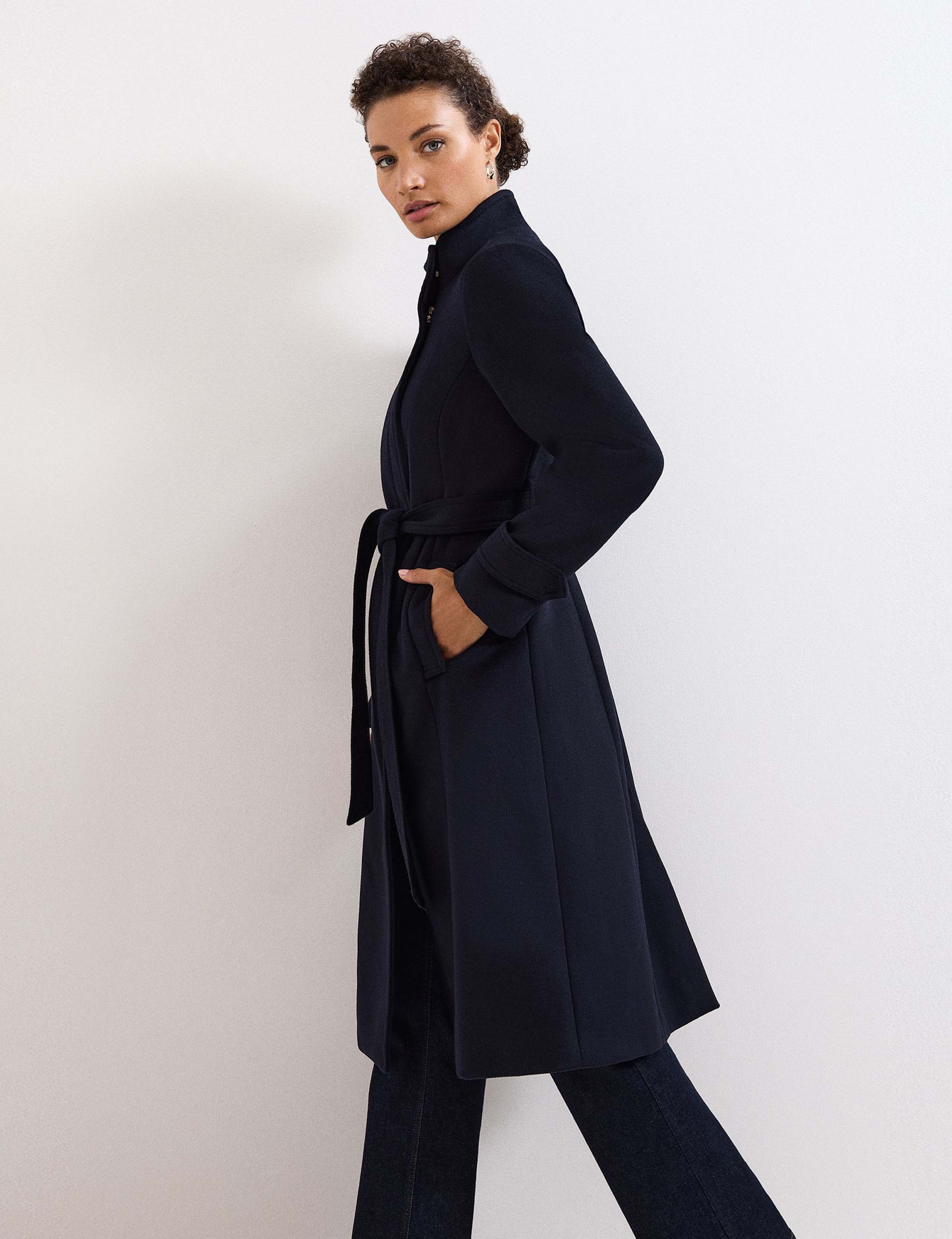 Wool Blend Belted Wrap Coat 8 of 8