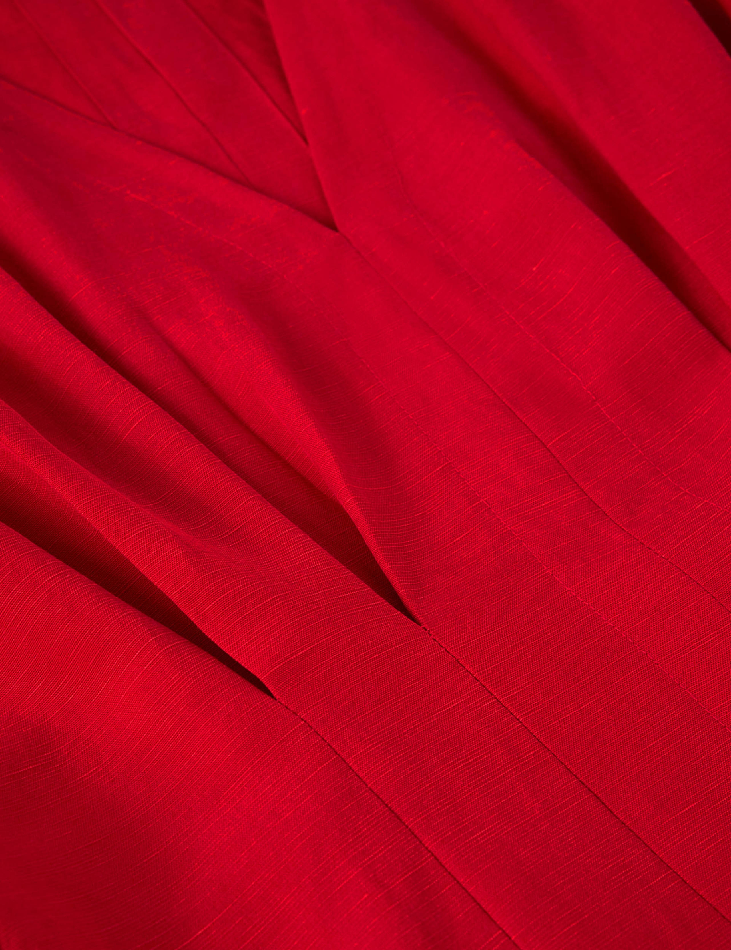 Lyocell Rich V-Neck Midi Skater Dress 6 of 6