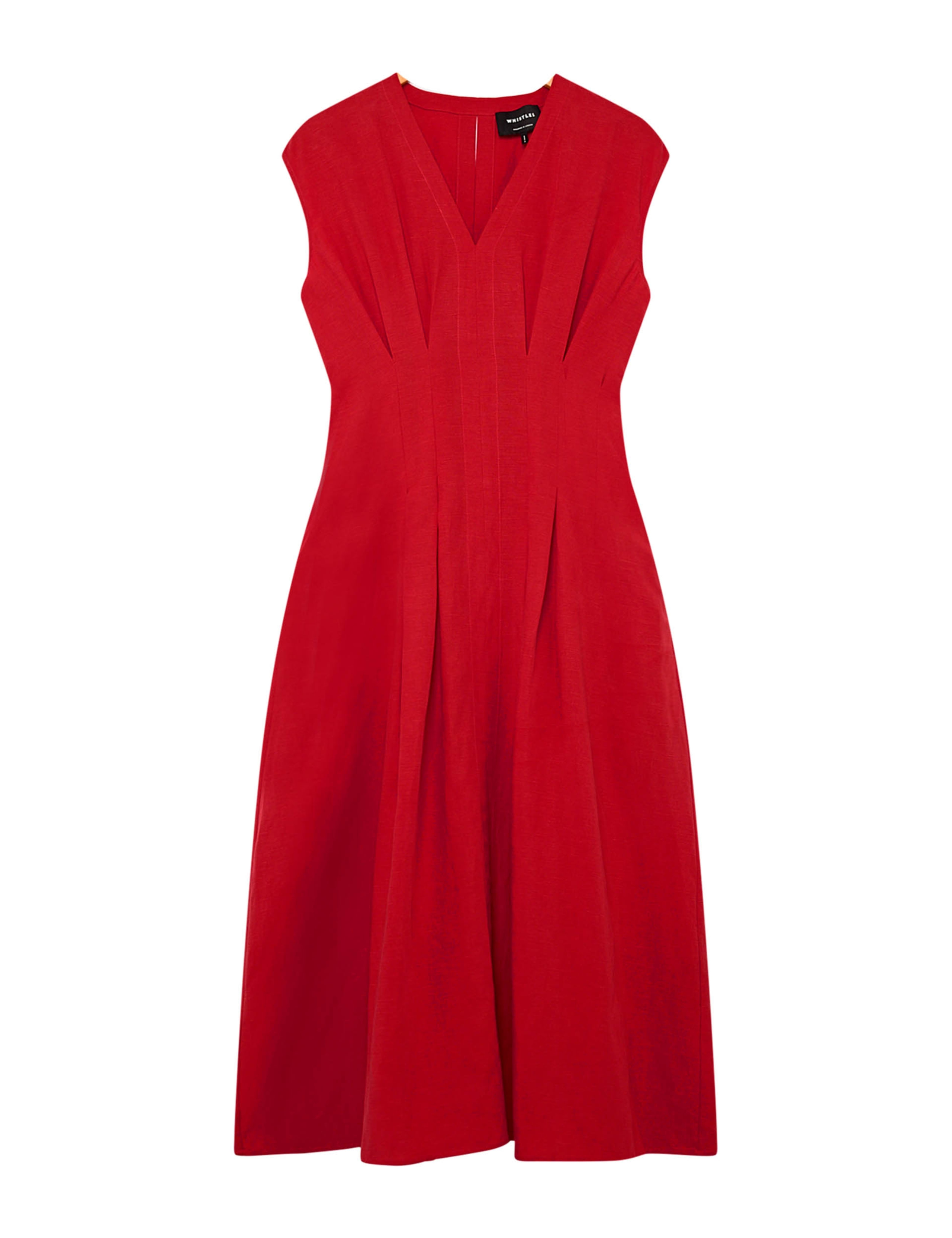 Lyocell Rich V-Neck Midi Skater Dress 2 of 6