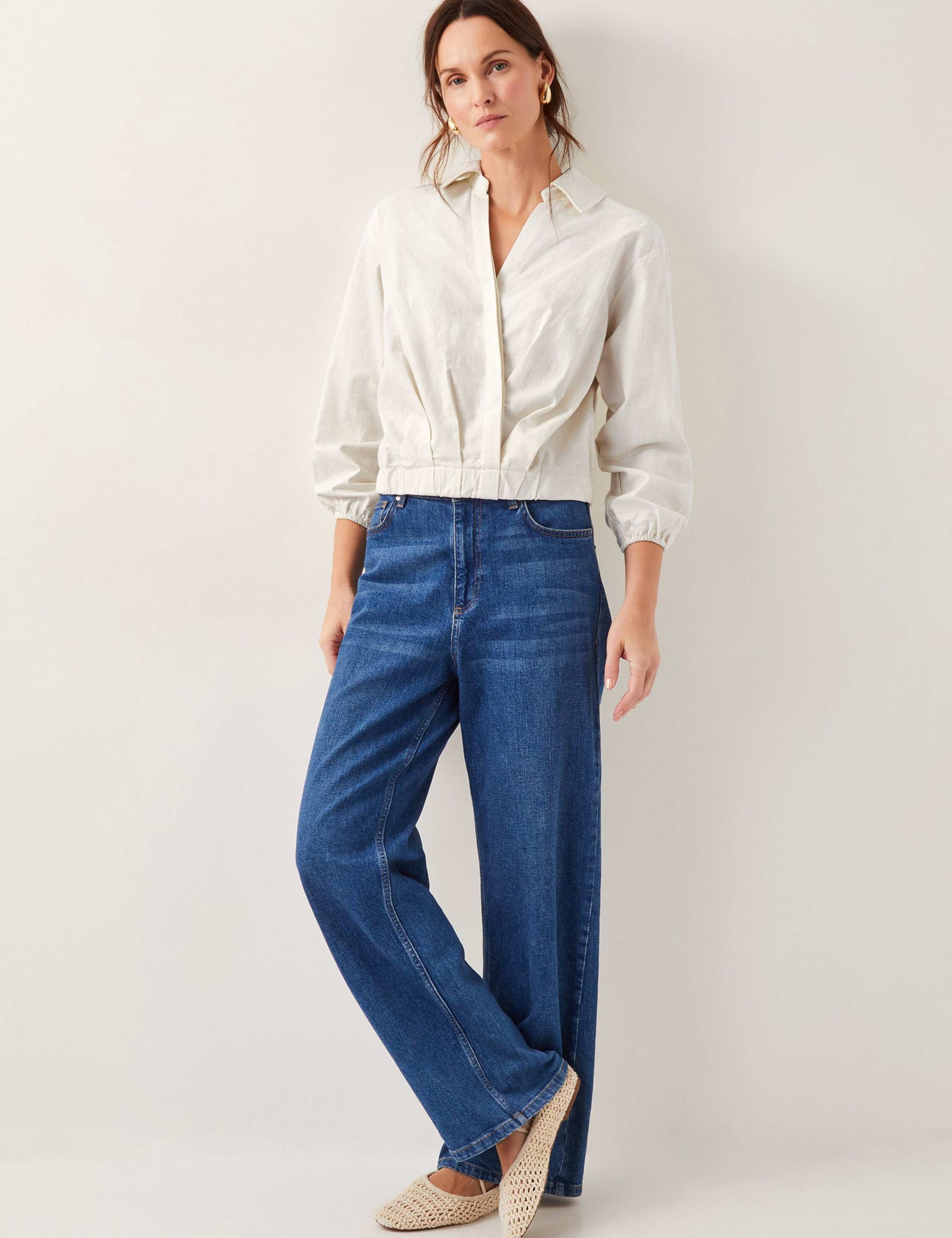 Cotton Rich Collared Wrap Front Blouse 2 of 4
