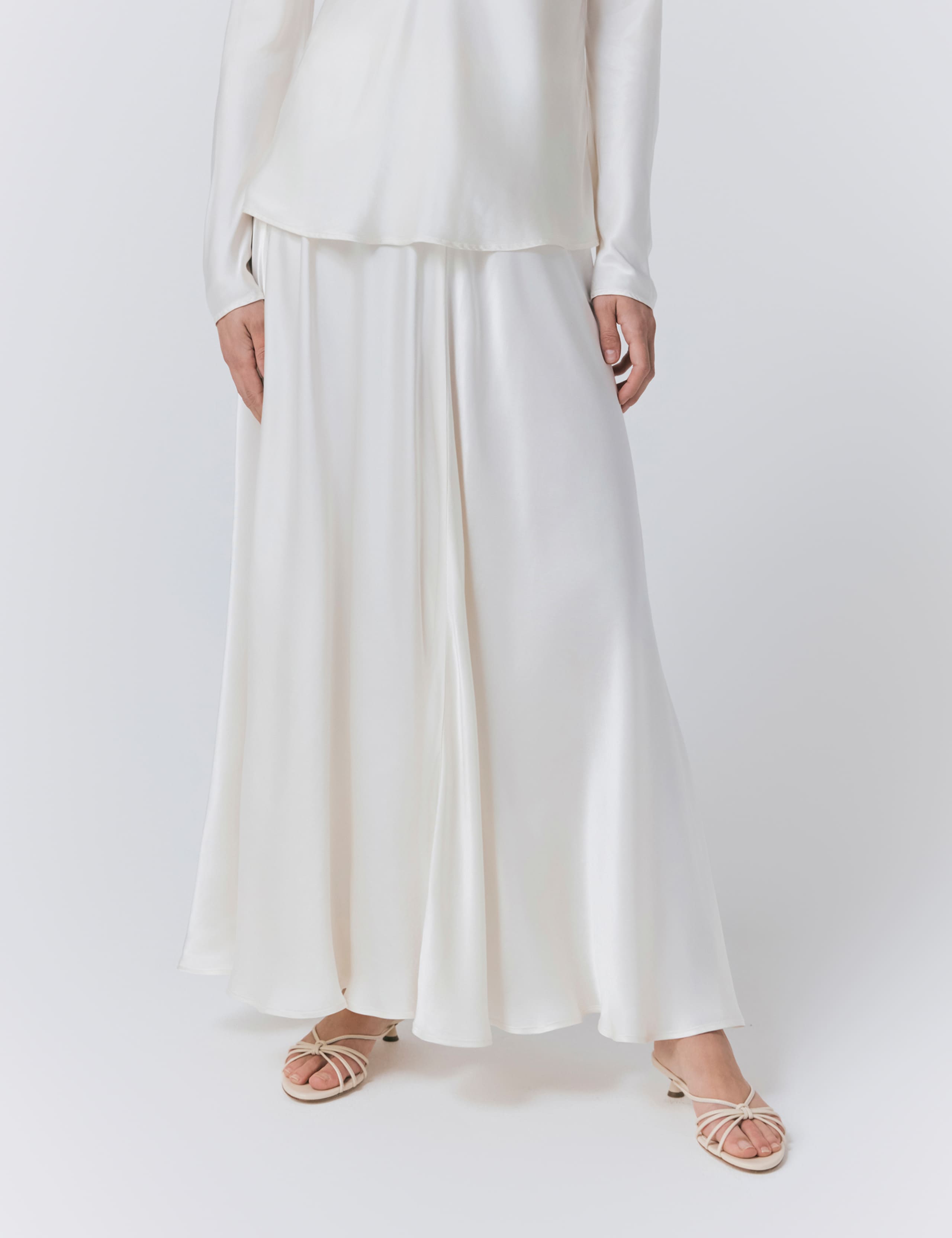 Satin Maxi Slip Skirt 2 of 4