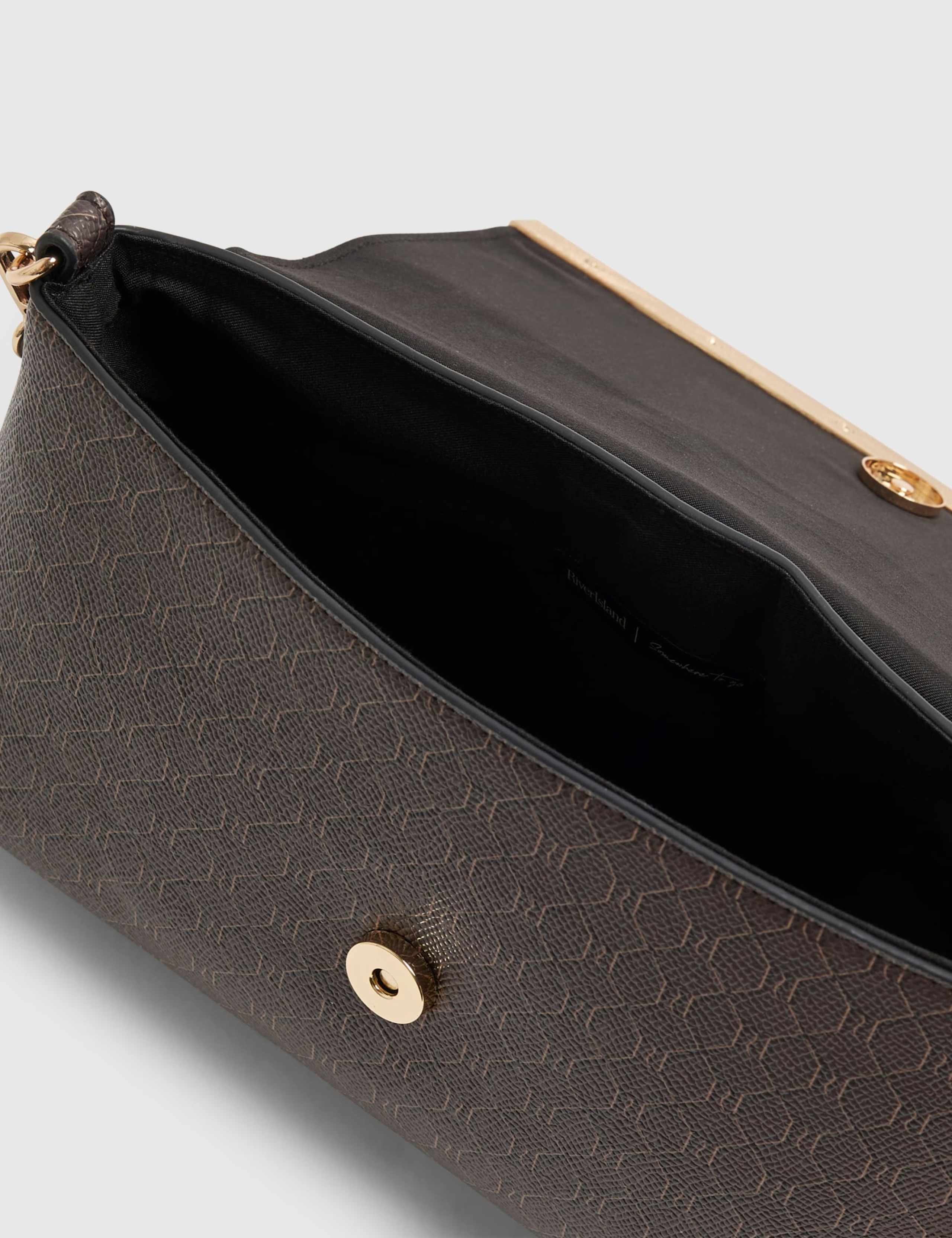 Faux Leather Monogram Shoulder Bag 5 of 5