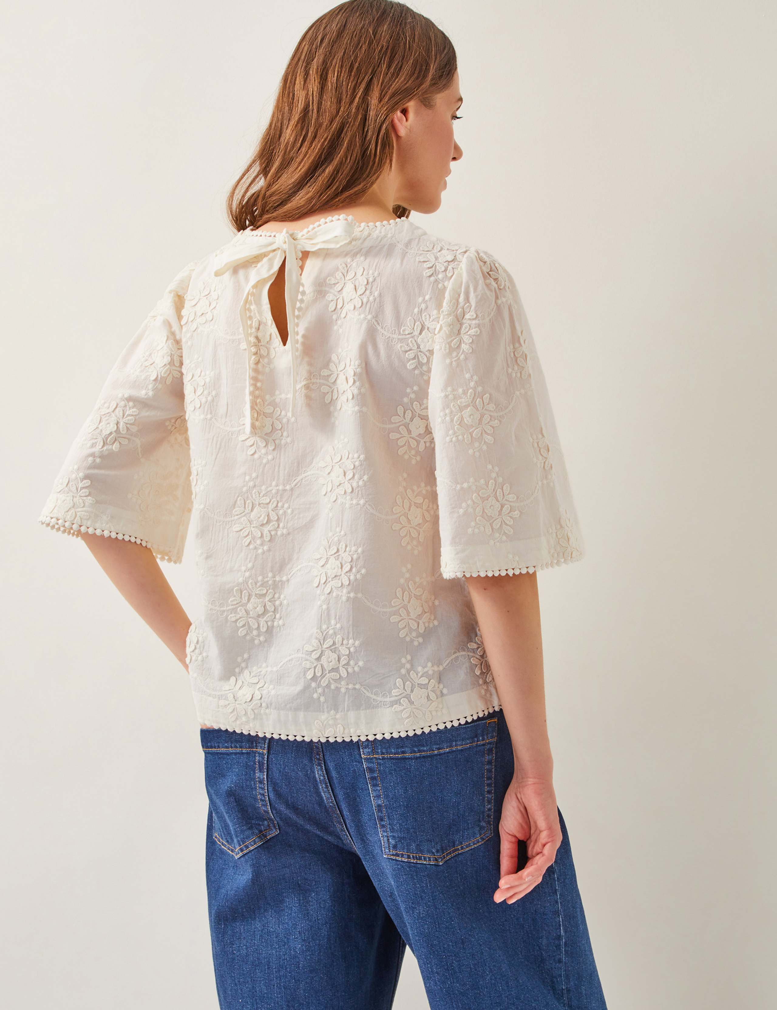 Pure Cotton Embroidered Blouse 3 of 4